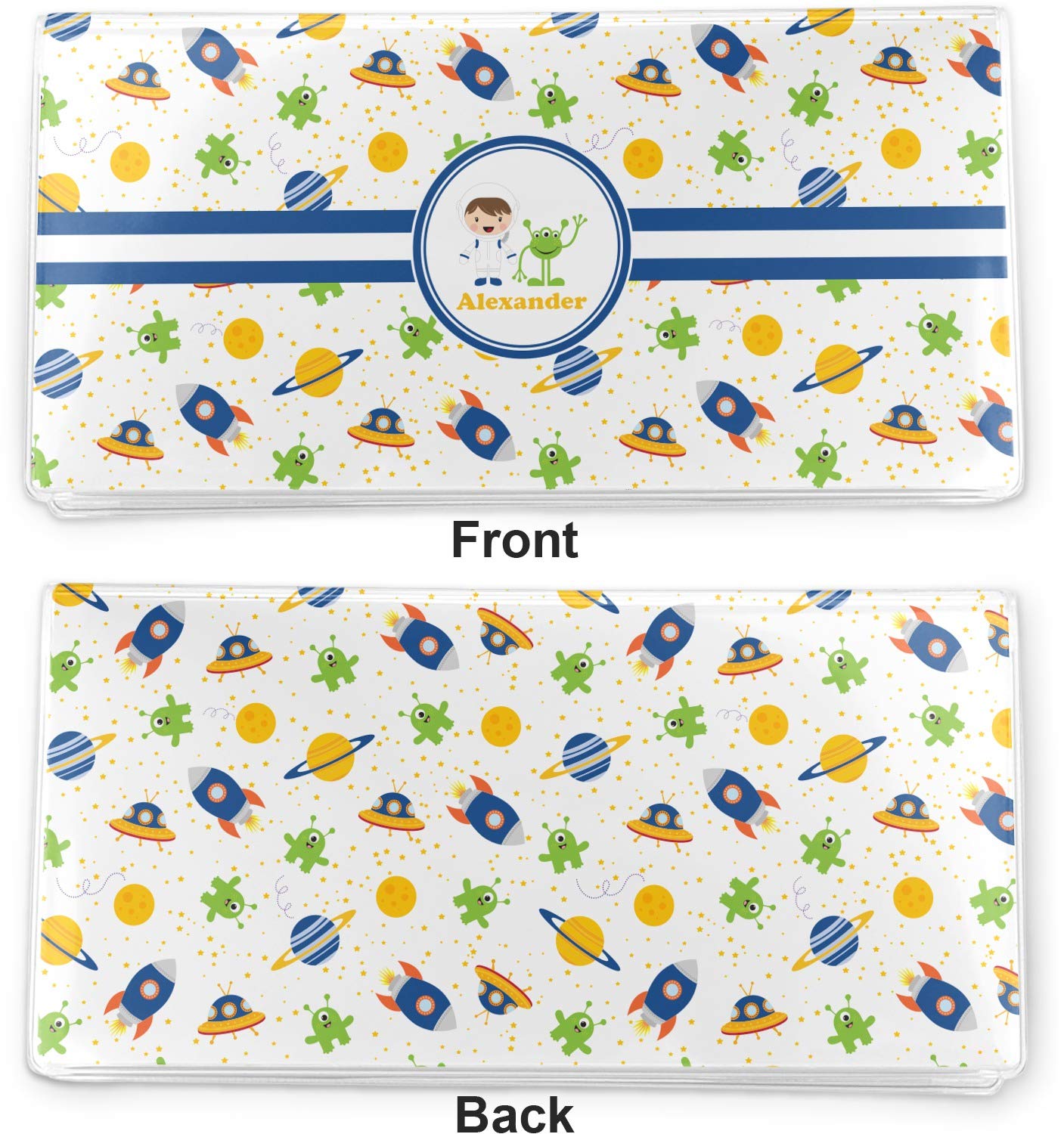 YouCustomizeIt Personalized Boy's Space Themed Vinyl Checkbook Cover