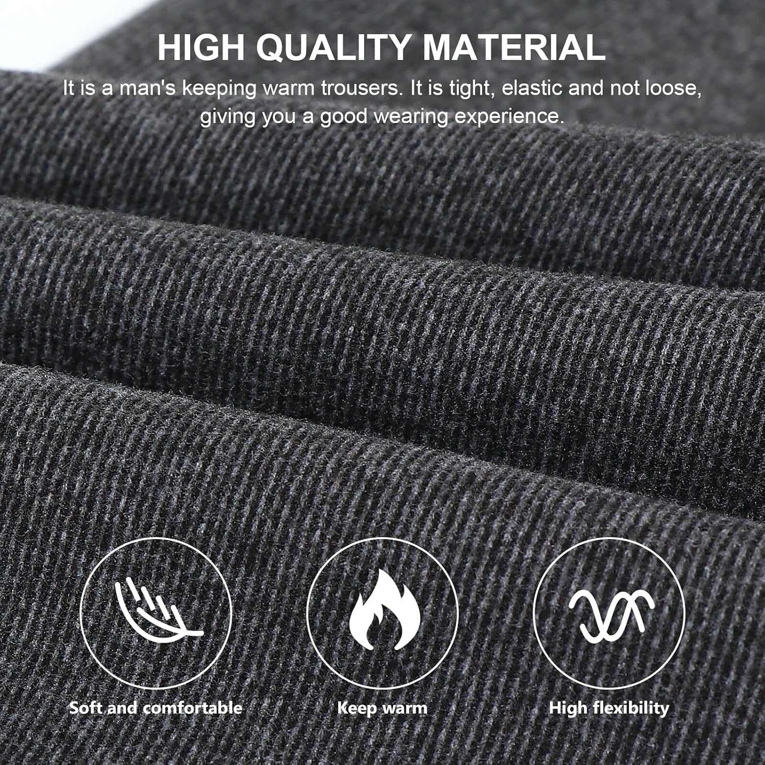 -Heating Thermal Pant Traceless Long Leggings Warm Underwear for Autumn and Winter Black XXXL