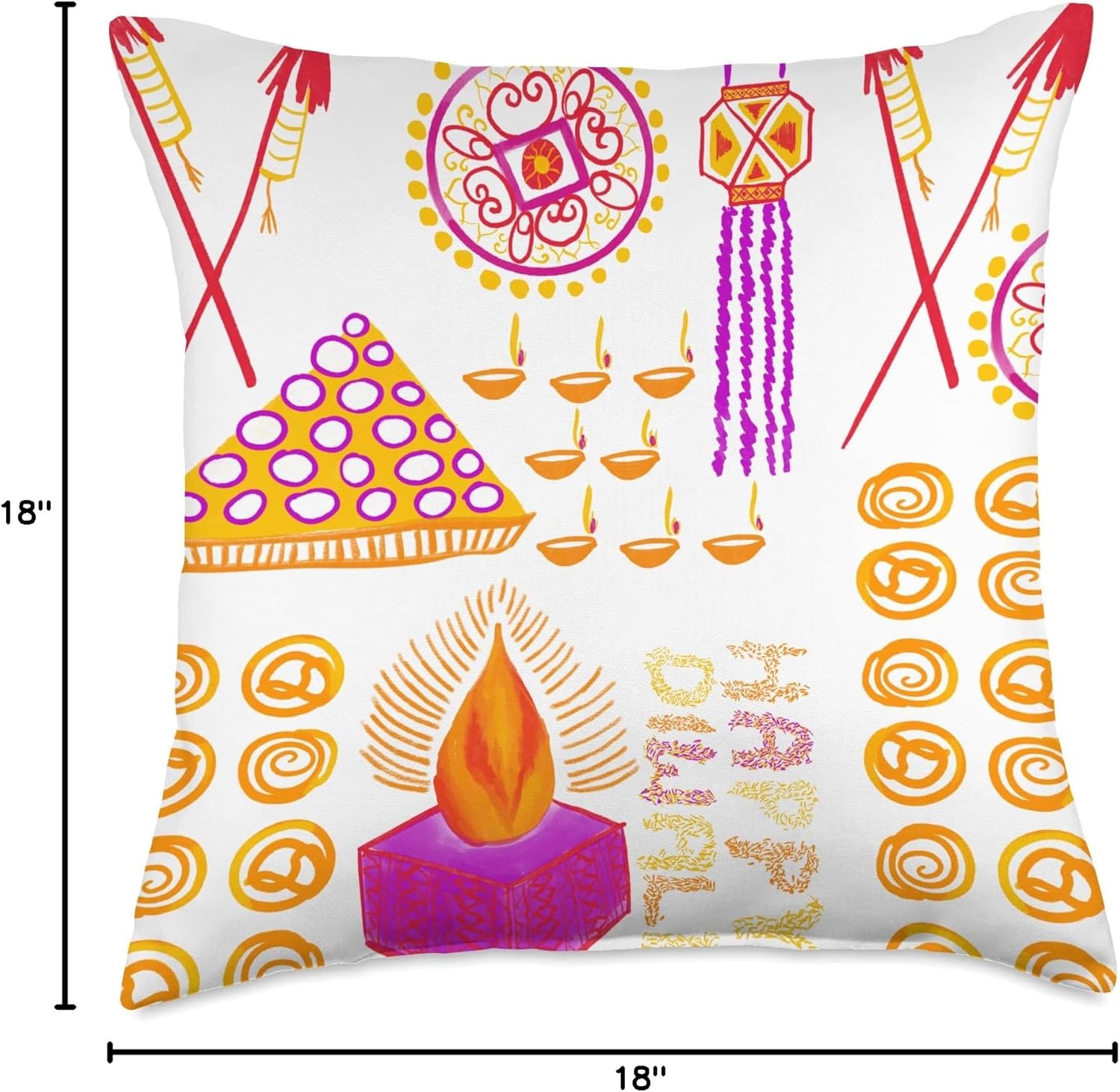Nqshi Diwali Indian Desi Vibes Throw Pillow