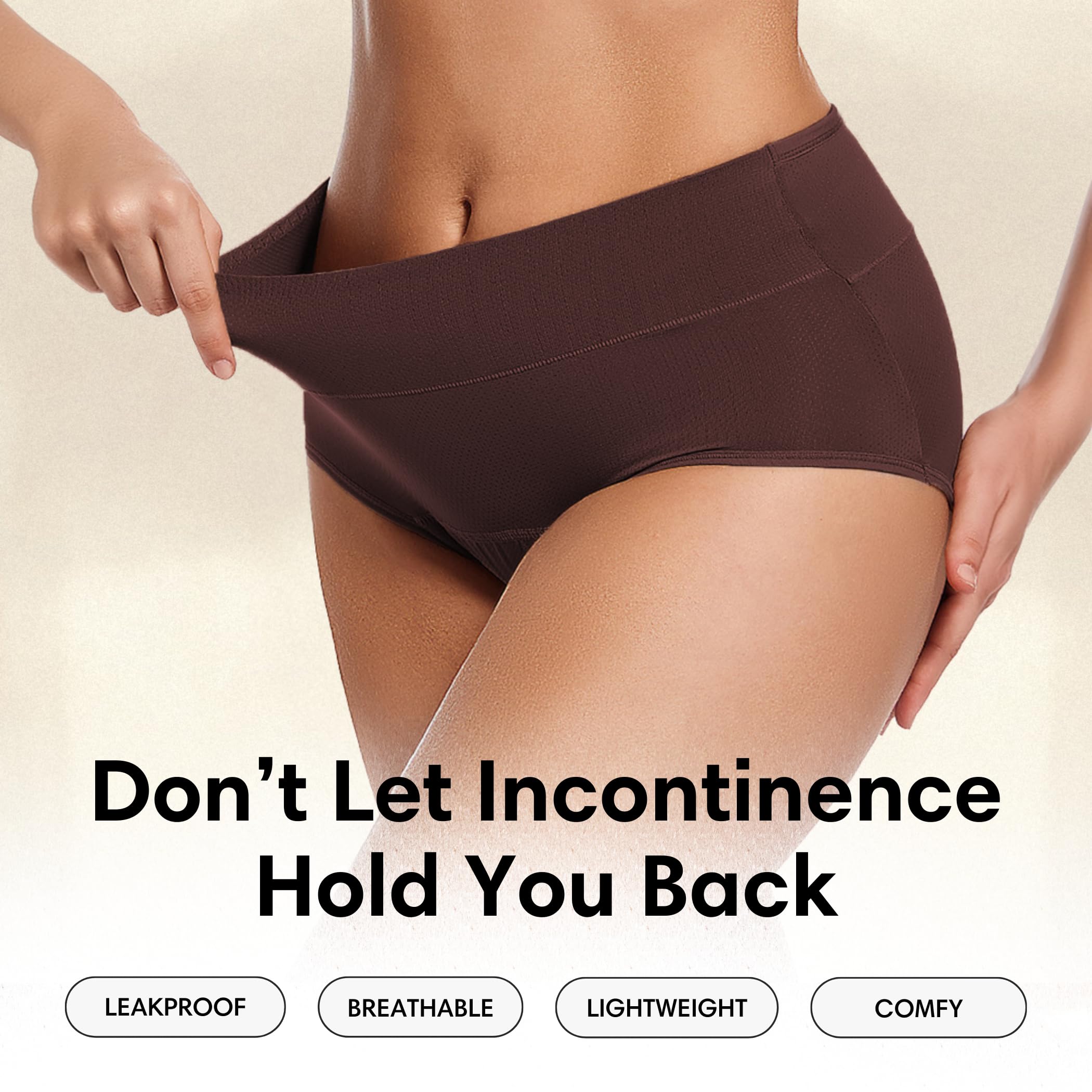 Everdries Washable & Reusable Incontinence Underwear for Women Over 60 - Leakproof, Discreet, Absorbent, Machine-Washable Panties (Comfort Plus, XL, Pack of 5)