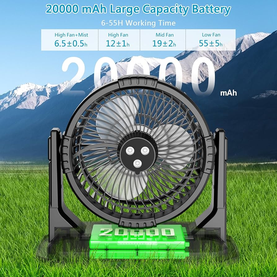 Amazon.co.jp: GHORA ポータブルミストファン リモコン付き