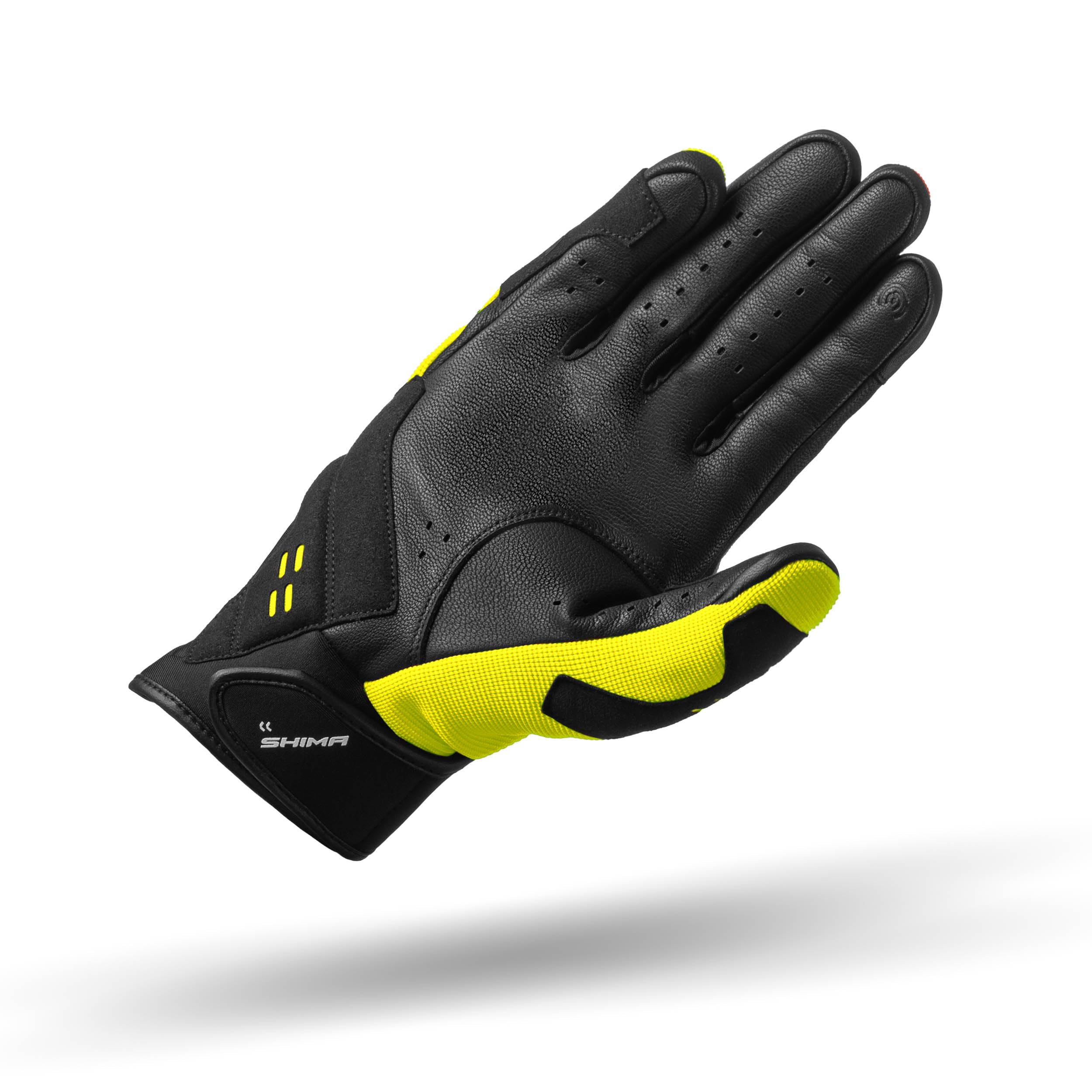 SHIMA DRIFT GLV Guanti Moto Estivi Uomo Pelle Lungo Ventilato Perforato Omologati Guanto per Motocicletta Touchscreen Ventilata Scooter Protettore Rinforzato Abbigliamento Racing (Uomini, Fluo, L)