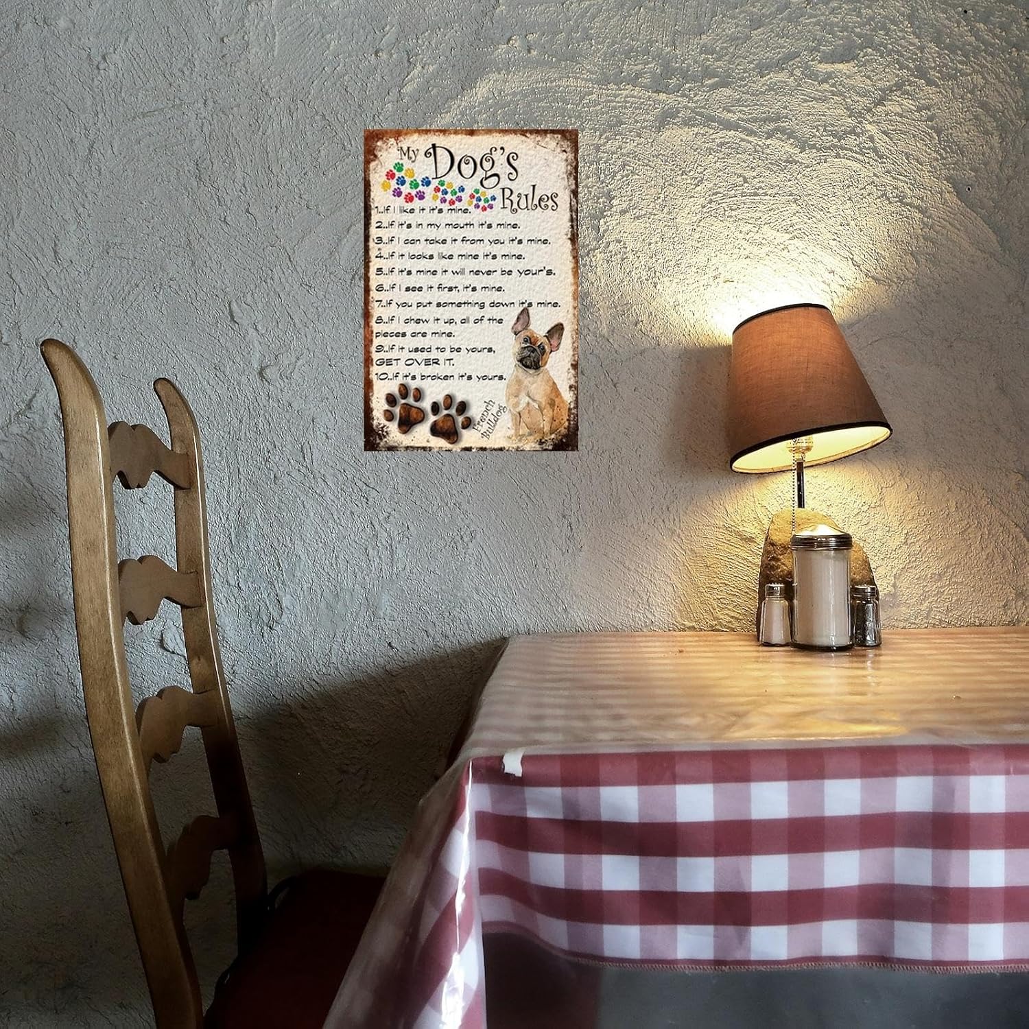 Dog Tin Sign Metal Poster Vintage Wall Décor, My Dog's Rules, Funny Decorations for Home Bar Bathroom Farm Room Garden Plaque 8x12 Inch - Image 7