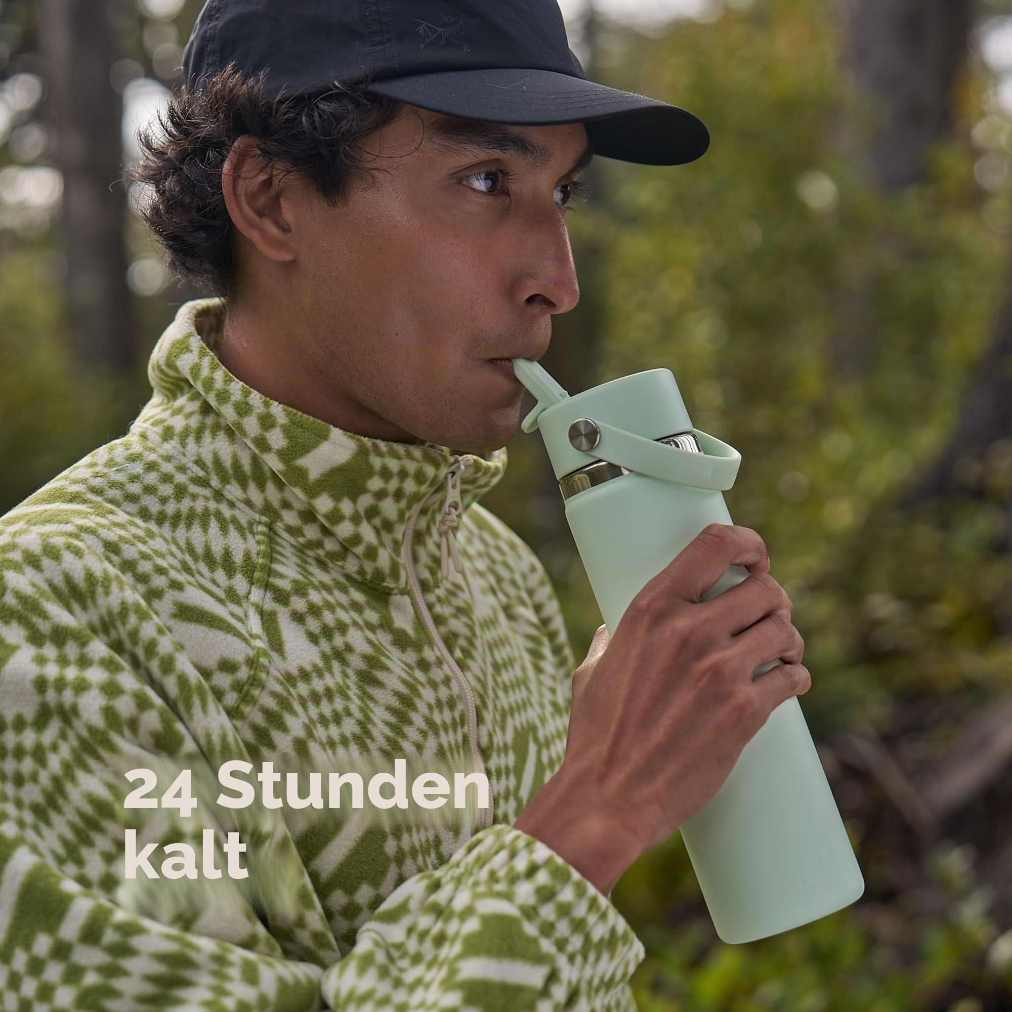 Hydro Flask 907.2 g Wide Flex Straw Cap Bottle – Isolierter Edelstahl – Breiter Strohhalm-Deckel, auslaufsicher, in Jelly Pink