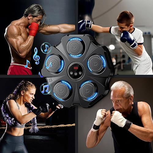 Miniatura 7 de 2025 Máquina de Boxeo con Música Mejorada - Entrenador de Punching Interactivo, Objetivo de Boxeo Electrónico de Gran Tamaño Montado en la Pared con