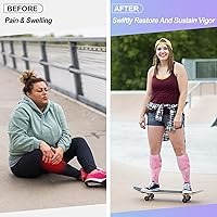 Vista 4 de LEVSOX Calcetines de compresión talla extra grande para mujeres y hombres, pantorrilla ancha, 15-20 mmHg, calcetines altos hasta la rodilla