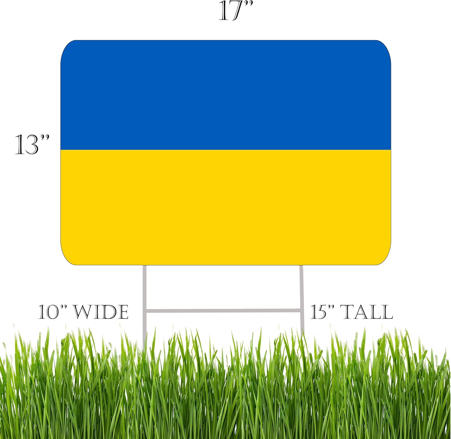 Ukraine Flag Yard Sign Double Sided With Stake Large 17 Inch By 13 Inch Ukrainian Flag (Pack of 2)