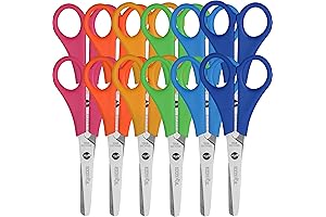 EZZGOL 12 PACK 5” All Purpose Scissors for Kids