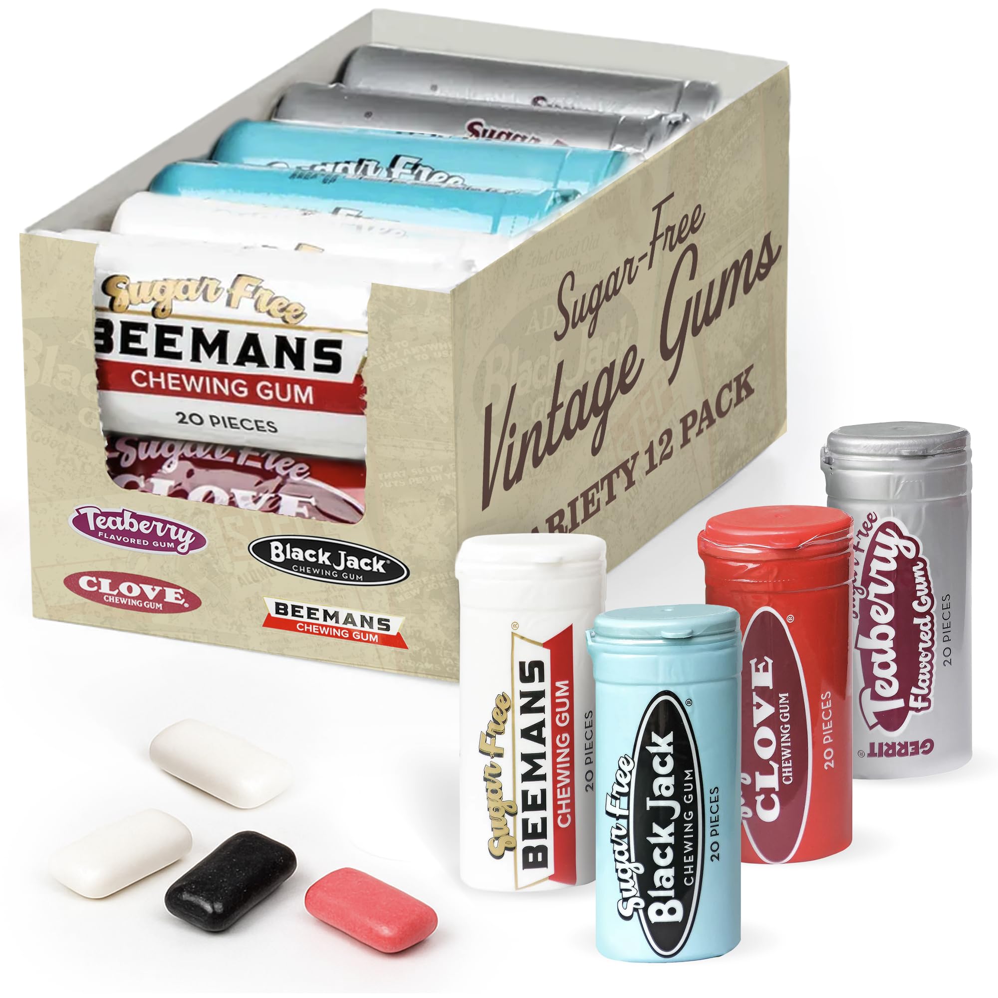 Amazon.com : Gerrit's Sugar Free Gum Variety Pack of 12 Tubes