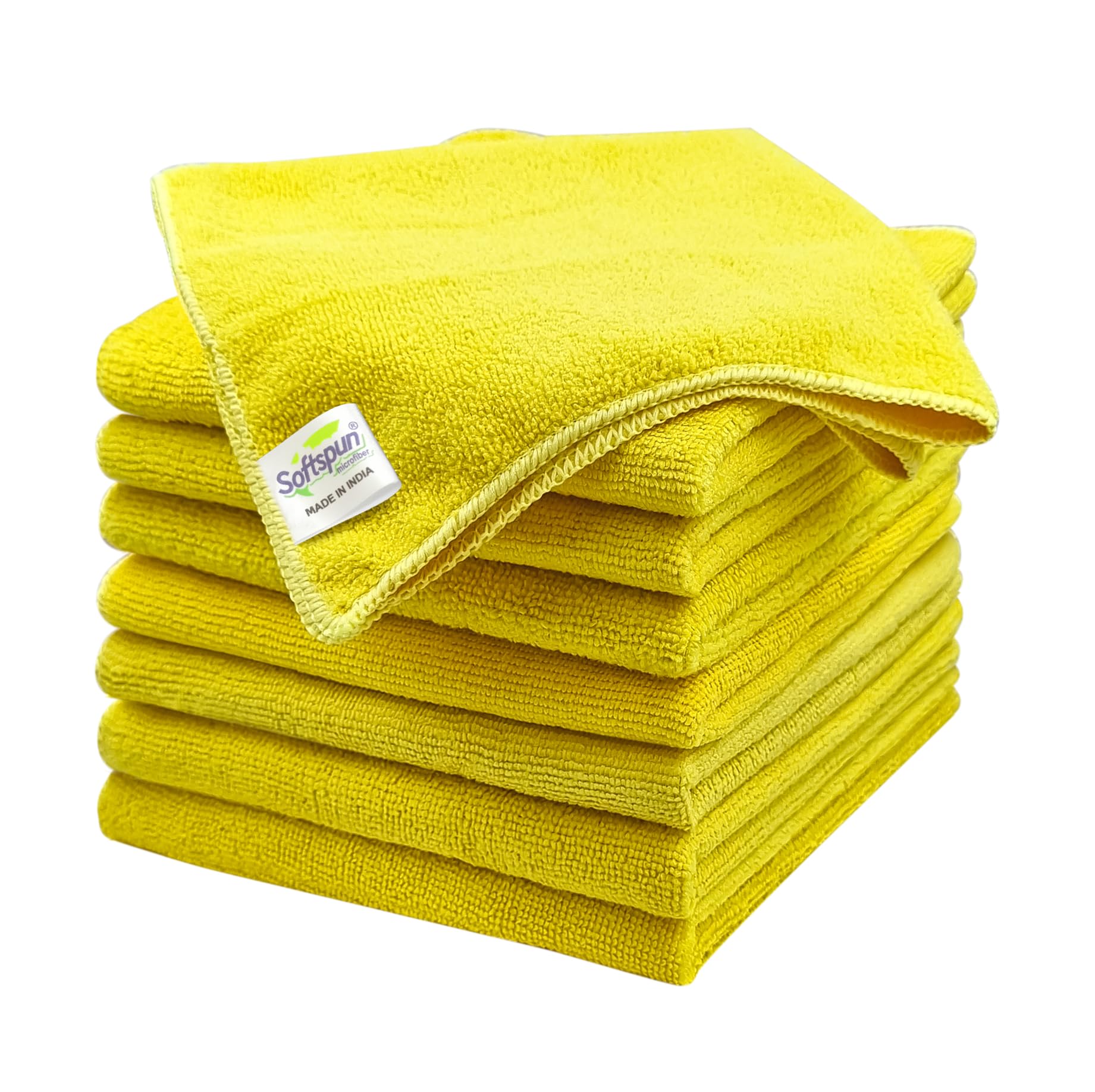 SOFTSPUN Microfiber Cleaning Cloths, 8pcs 30x40cms 220 GSM Yellow! Highly Absorbent, Lint and Streak Free, Multi -Purpose Wash Cloth for Kitchen, Car, Window, Stainless Steel, Silverware.… (B0D9HC7K6B) Amazon Price History, Amazon Price Tracker
