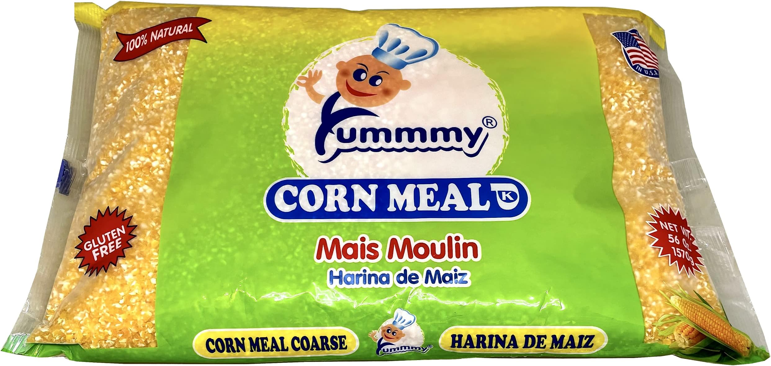 Cornmeal Coarse Grind - Harina de Maíz Molido Grueso, 3.5 Lbs. (56 Oz), Super Grit, Stone Ground, Kosher Certified, Gluten Free