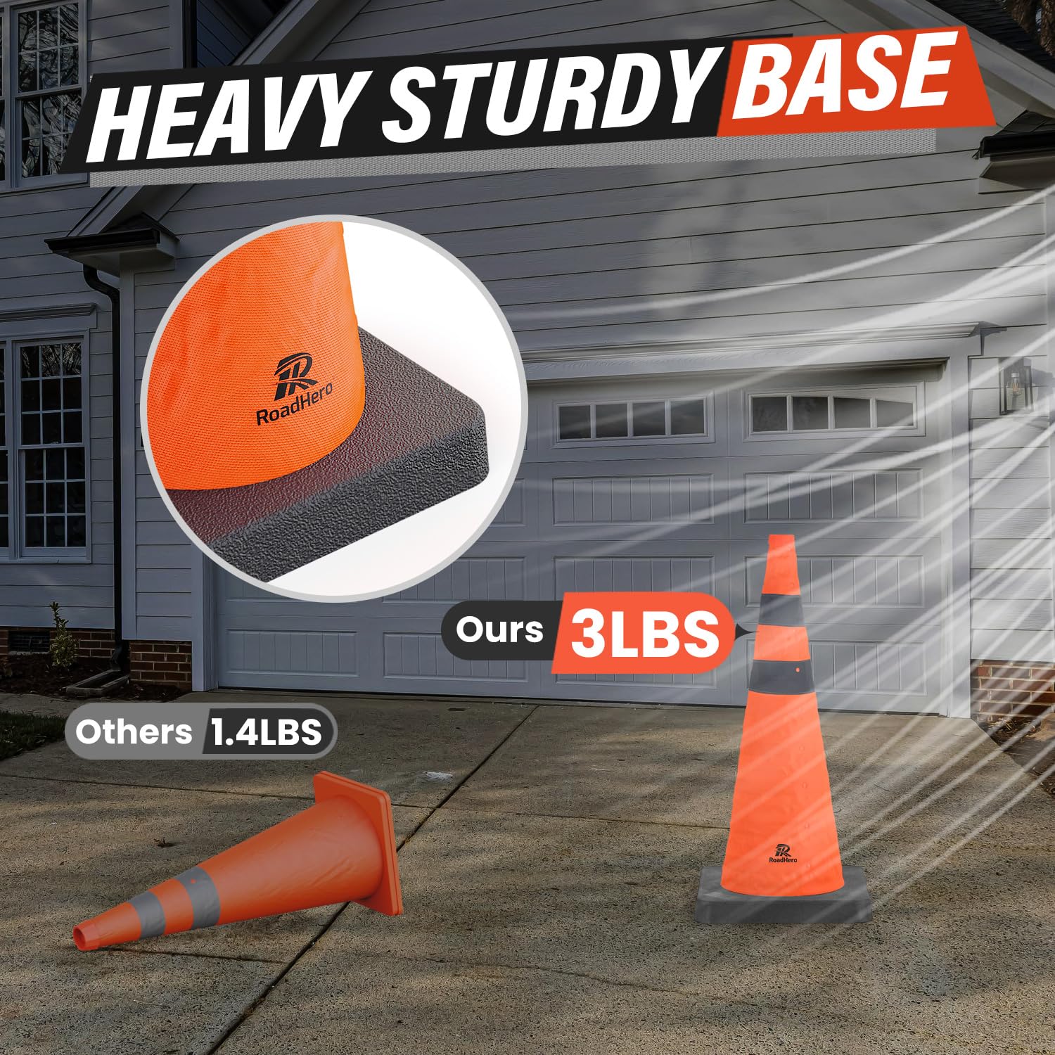 Snapklik.com : RoadHero 1 Pack 28 Inch Collapsible Traffic Safety Cones