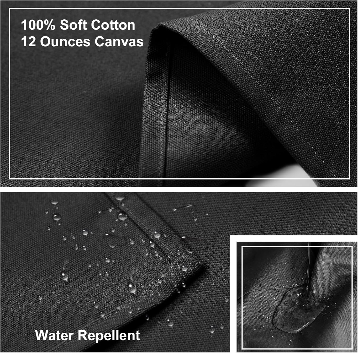 ZOMAO Chef Apron for Women Men with Large Pockets, Cotton Canvas Cross Back Waterproof Work Aprons for Kitchen Cooking Bib - Image 3