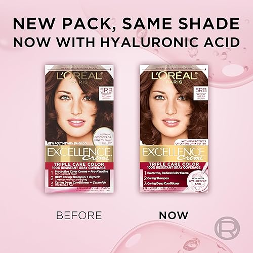 Miniatura 9 de L'Oreal Paris Excellence Crème - Tinte permanente para el cabello, color de cabello de triple cuidado, complejo Pro-Keratine para una cobertura del