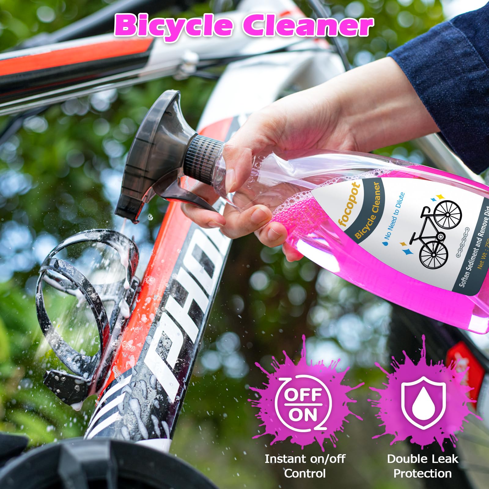focopot Kit de limpieza de bicicleta con limpiador de cadena de bicicleta, limpiador de bicicletas, depurador, lubricante de aceite, herramienta de cepillo de limpieza, kit de limpieza perfecto para