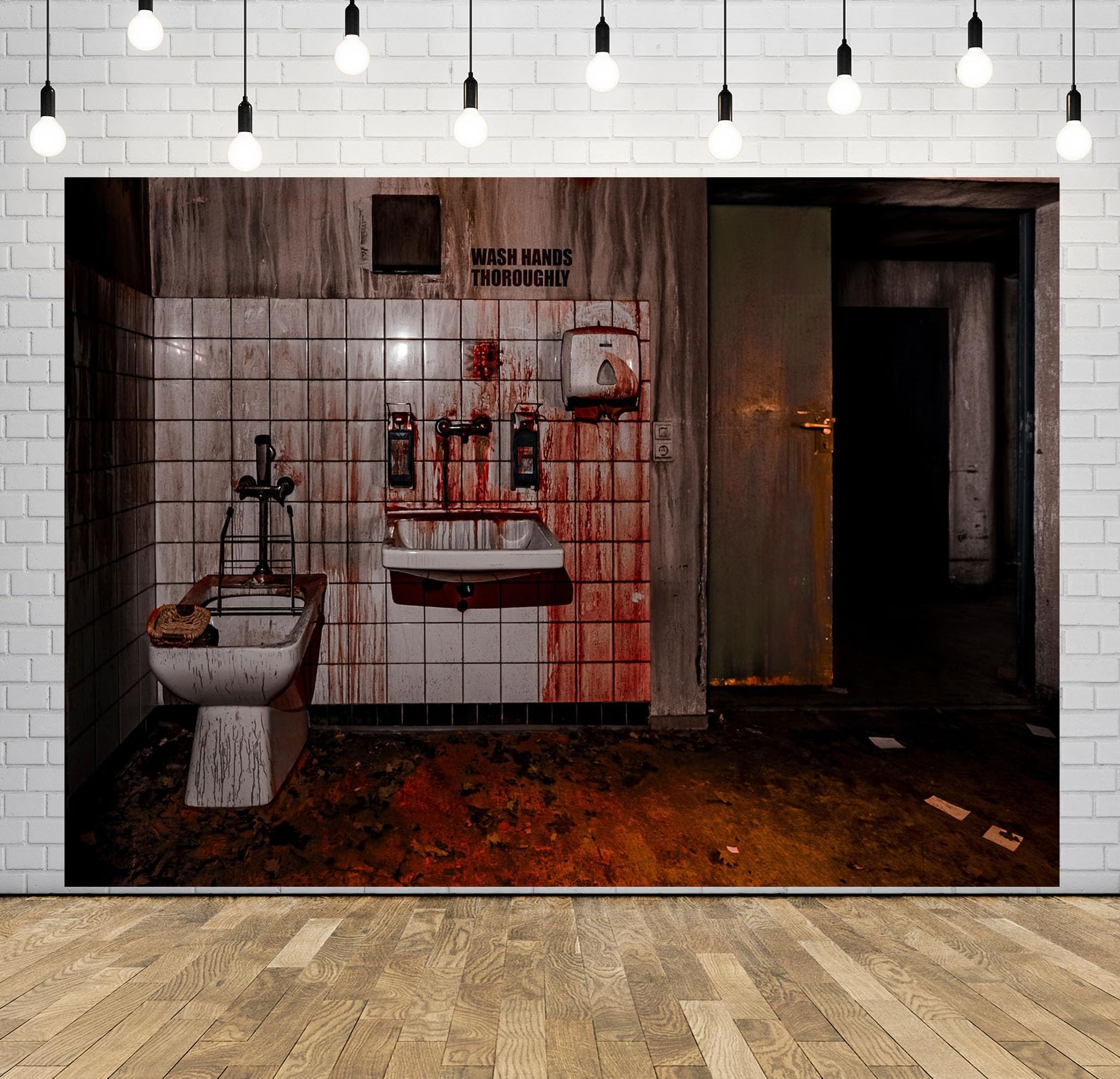 10x8FT (3x2.5m) Bagno Insanguinato Con Lavabi Sfondo Fotografico