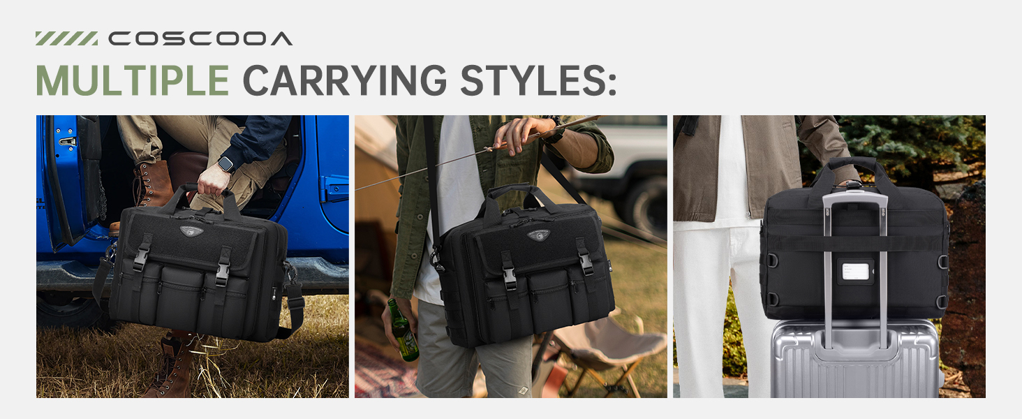 Large Tactical Laptop Bag for Men, Military 17.3 Inch Computer Bag Briefcase with Passport Wallet, Carry on Messenger Bag : Electronics