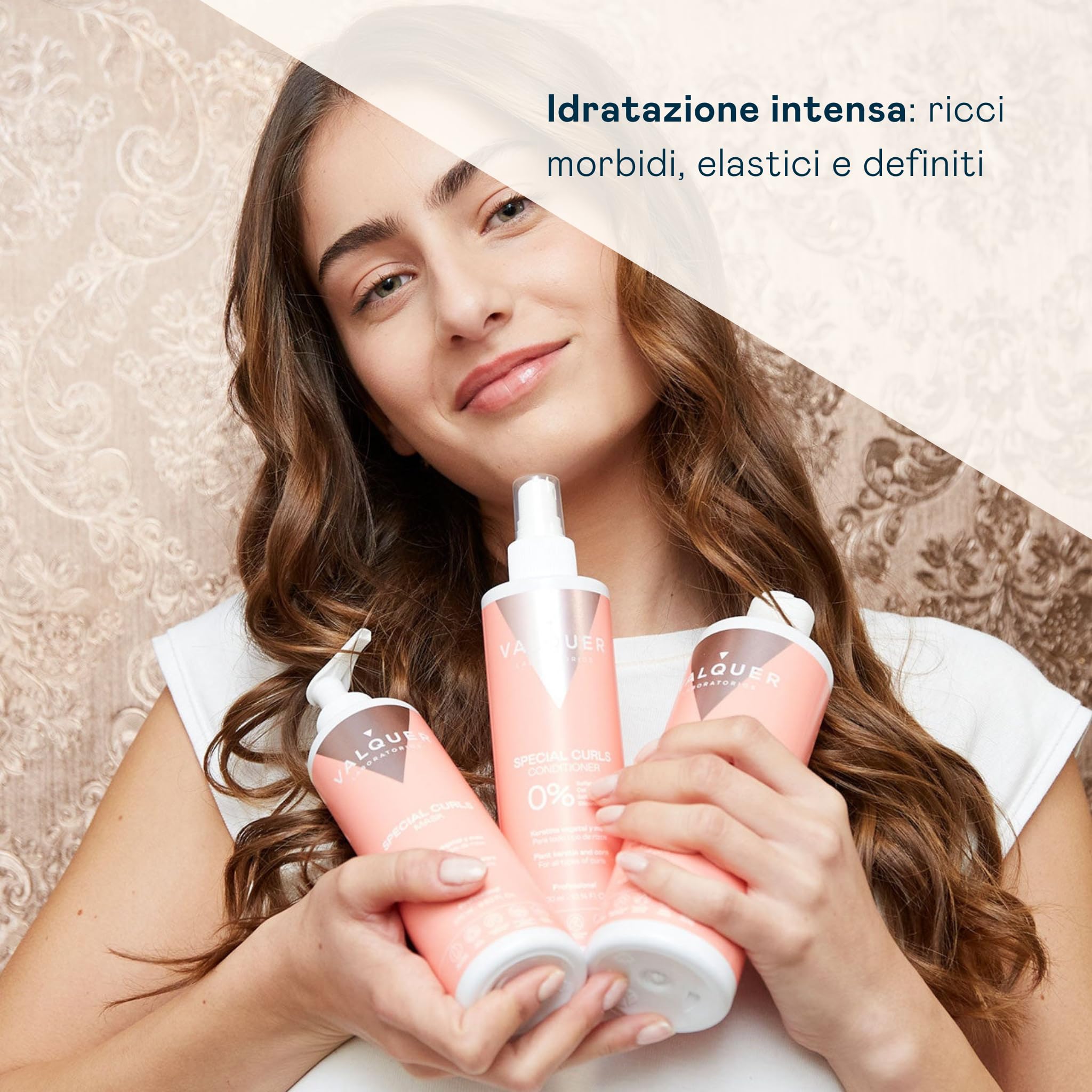 Valquer, Confezione Shampoo Metodo Ricci, Maschera, Balsamo Speciale per Ricci, Senza Solfati, Senza Sale, Fino al 96% di Origine Naturale | Routine completa per ricci definiti | Idratazione intensa con cheratina vegetale e mais | Vegano