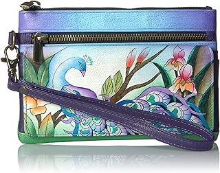 Hand Painted Leather Wristlet Organizer Wallet - coolthings.us