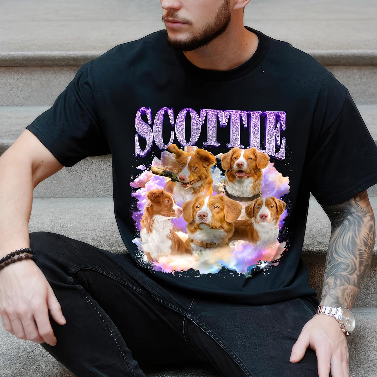 JIX & JOKY Custom Your Own Bootleg Rap Shirts with Dog Faces Custom Pet Shirt for Men Graphic Tshirt Gift Idea for Pet Lovers - Image 3