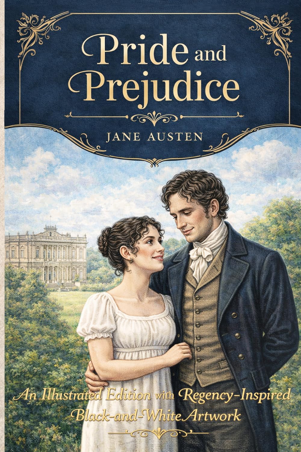 Pride and Prejudice: An Illustrated Edition with Regency-Inspired Black-and-White Artwork