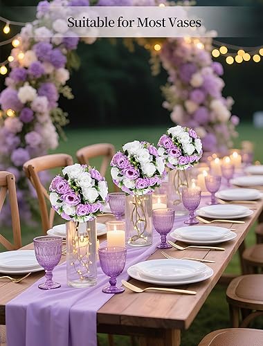 Miniatura 76 de BLOSMON Centros de mesa de flores para mesas de boda: 10 piezas de rosas artificiales rojas carmesí decoración de bolas - 9.5 pulgadas de seda falsa