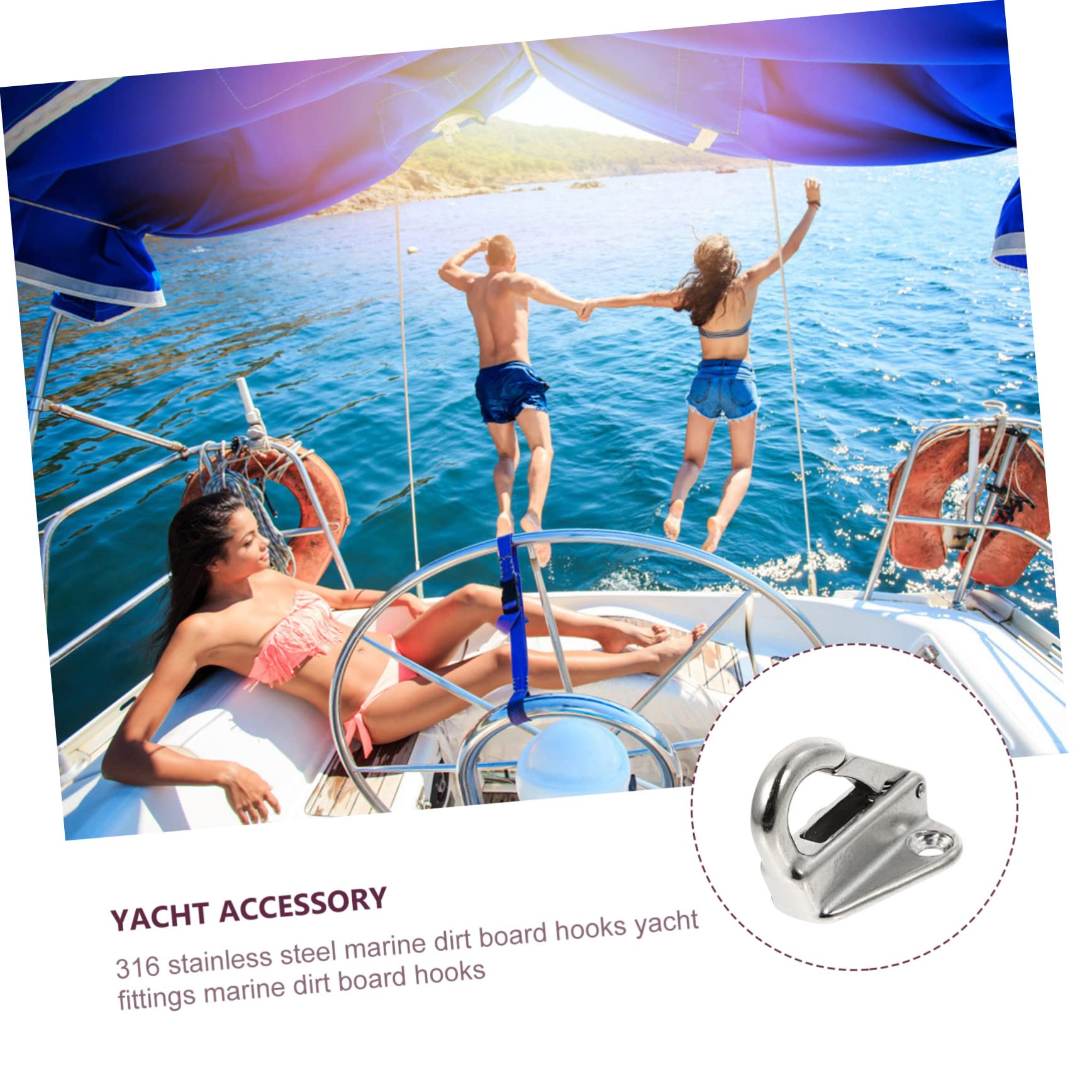 HANABASS Kotflügelhaken Boot zubehör Boat Accessories Schmutzbrett-Haken notwendige Schmutzbretthaken Dirt Board Haken tragbare Jachthaken Schiffshaken Rostfreier Stahl