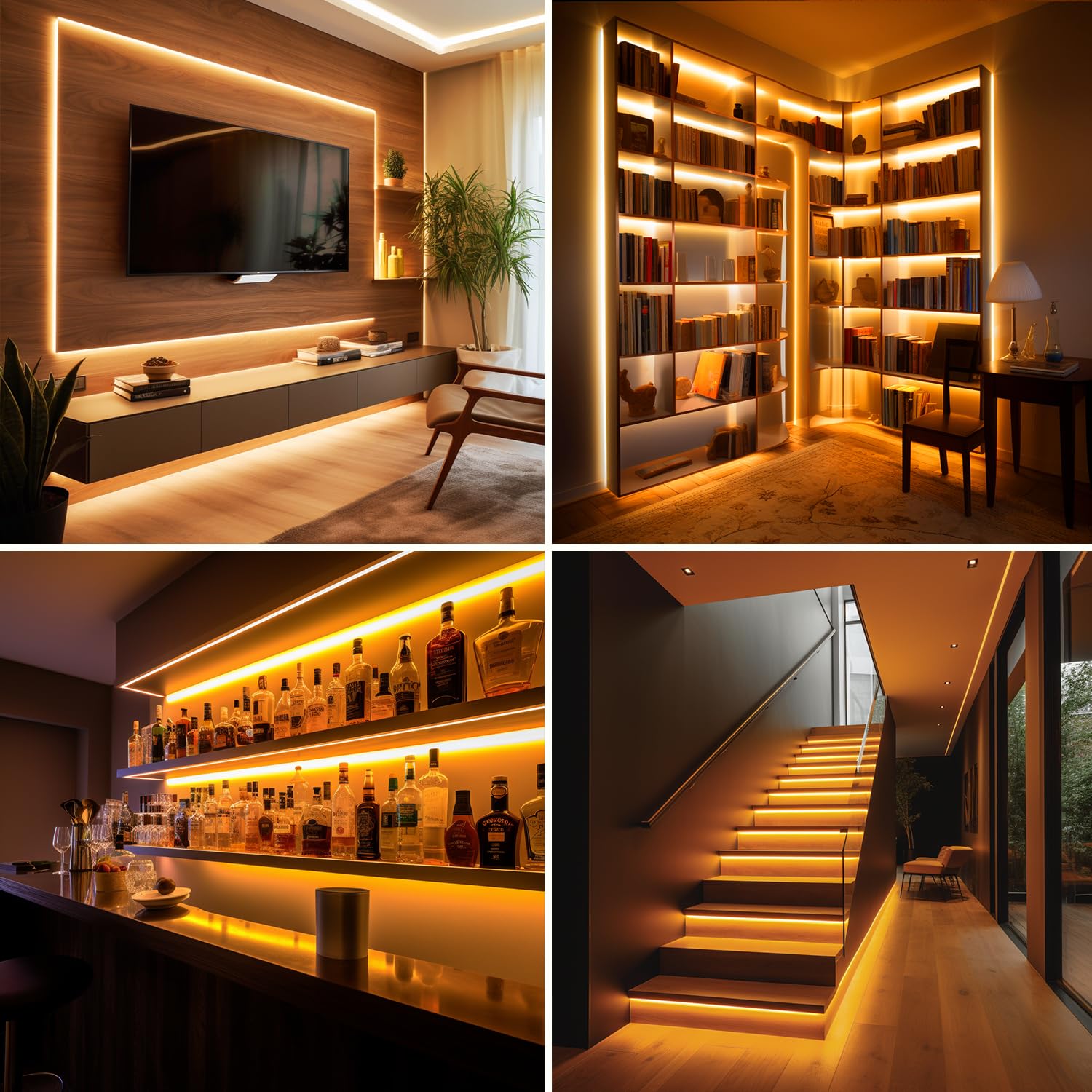 TTWAY Tira LED COB 20m, Tira LED 2700K con Fuente de Alimentación, Control Remoto, 384LEDs/M, DC24V, CRI 90+, 8mm Ancho, Tira LED Blanco Calido Regulables para Decoración del Hogar (2x10m)