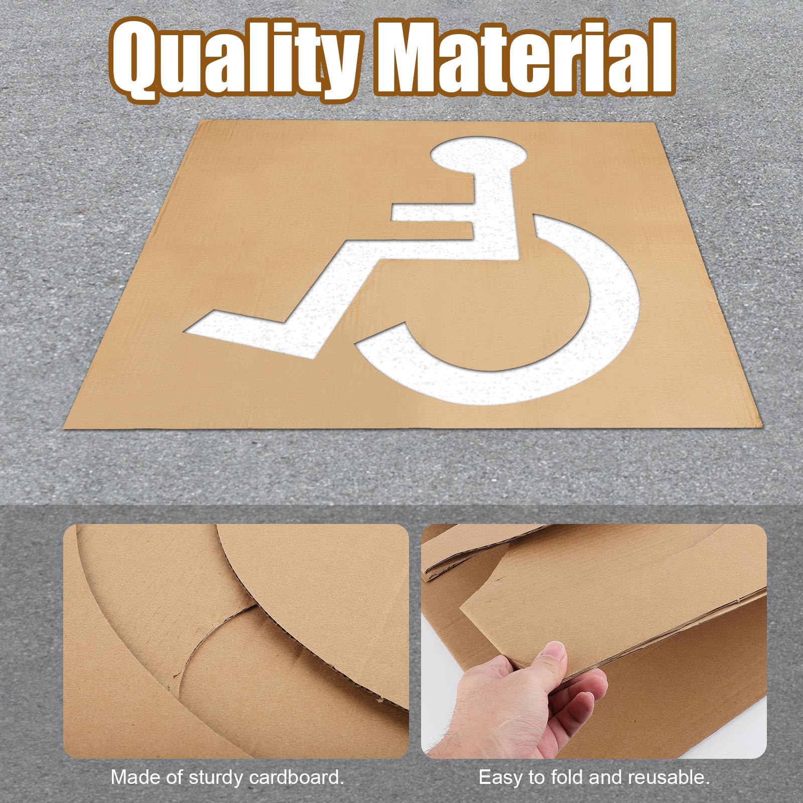Behinderten Schablone für Parkplätze, ADA Behinderten Symbol Schablone Rollstuhlsymbol Behinderten-Vorlage Wiederverwendbare Parkplatz-Schablonen aus Karton zum Bemalen