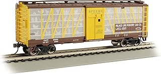 Bachmann Trains - Poultry Transport Car - Palace Live Poultry CAR CO. #4207 (Brown & Yellow) - HO Scale