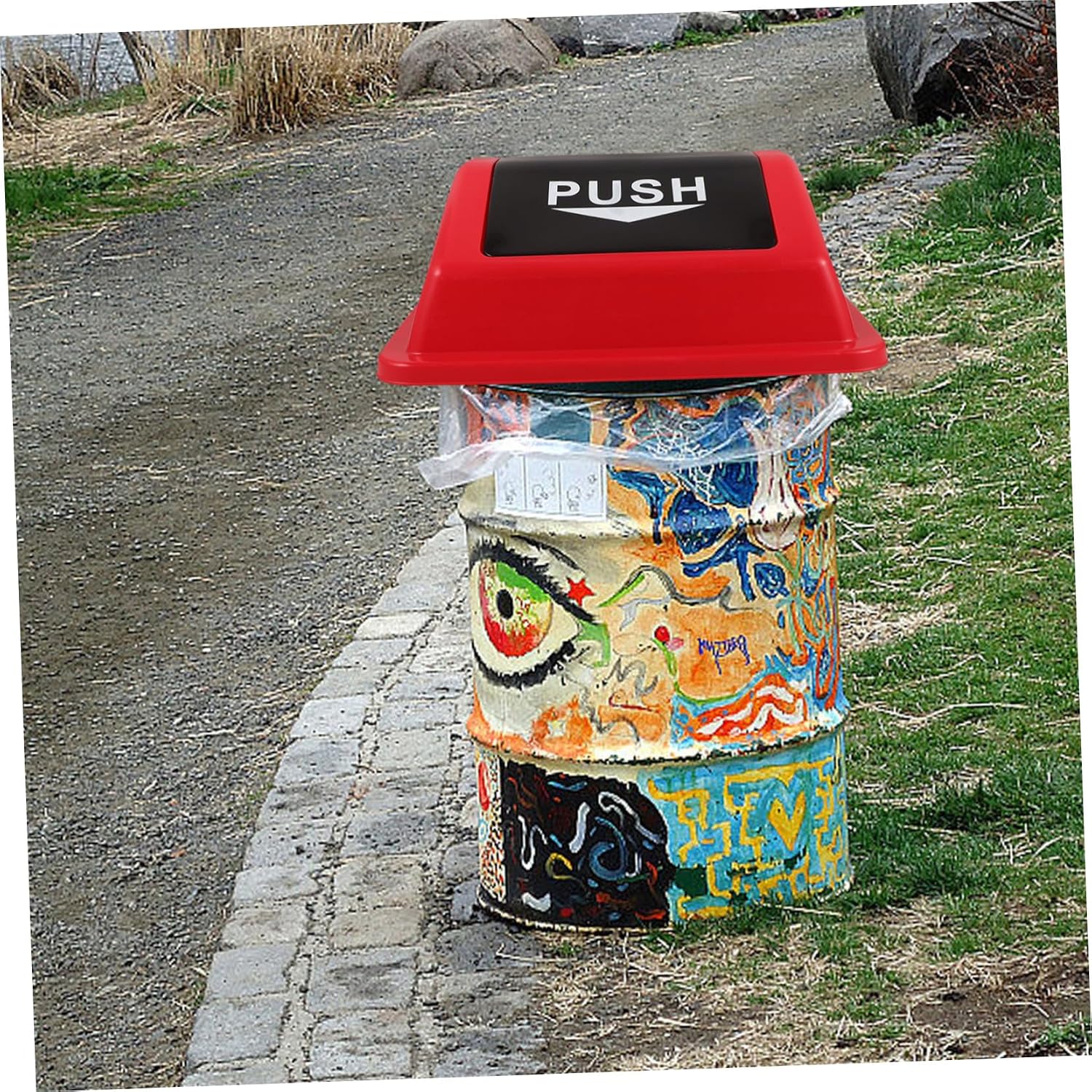 Alipis Garbage Can Lid Plastic Trash Can Protector for Bathroom Kitchen Public Use