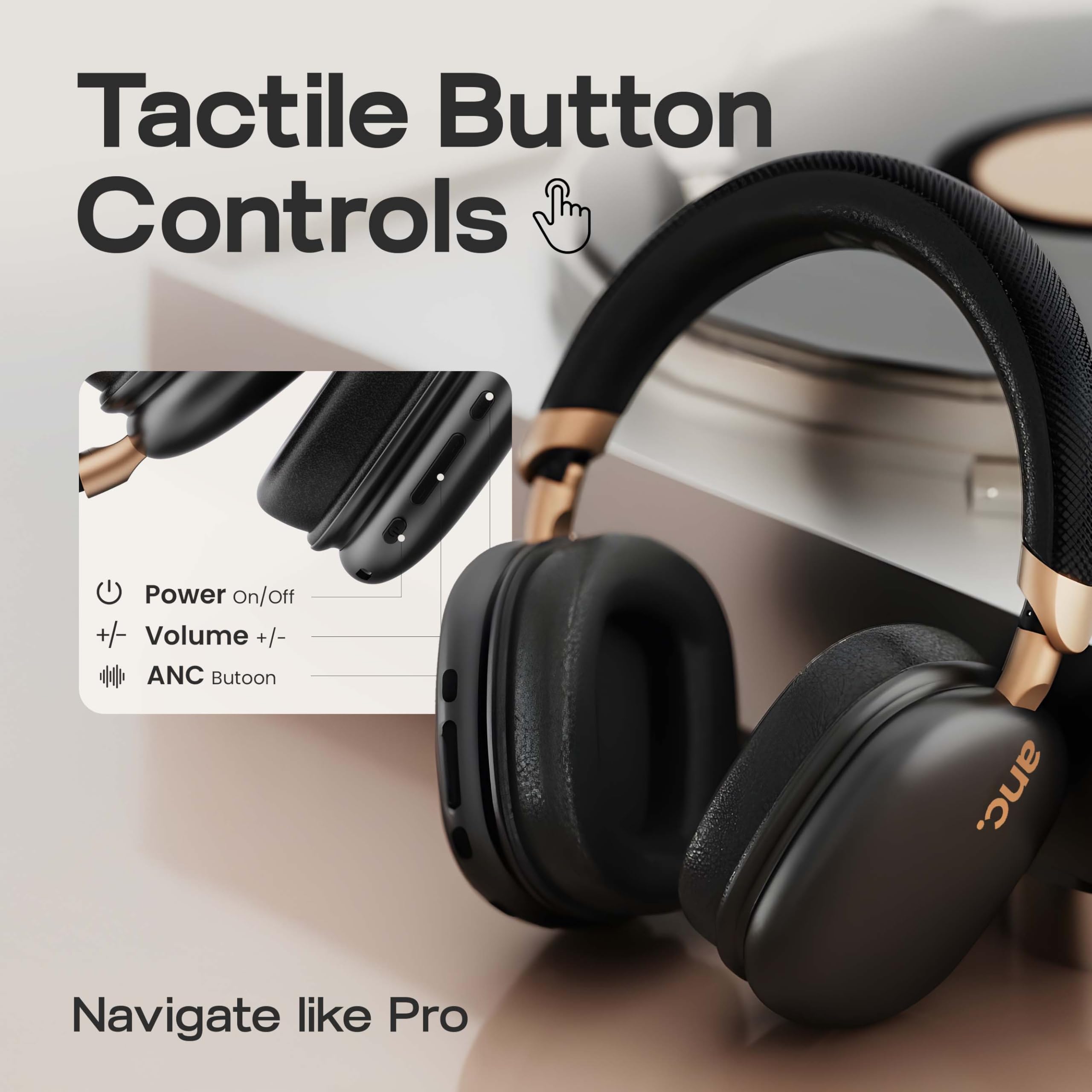 GOBOULT-Fluid X Pro Ear Bluetooth Headphones with 70H Playtime, 40mm Bass Drivers, Zen ENC Mic, Type-C Fast Charging, 4 EQ Modes, AUX, IPX5 Wireless Headphones (Black) — Amazon image 10