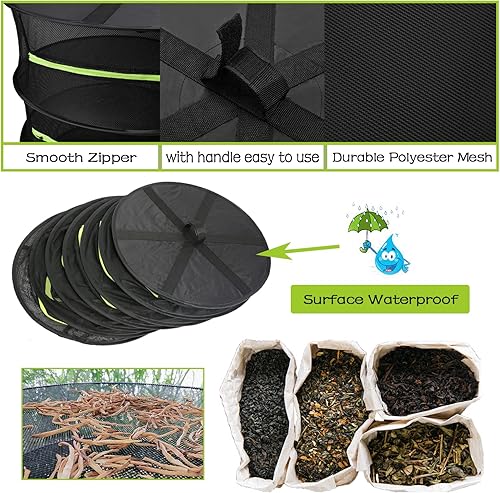 Miniatura 10 de Bestio Rejilla de secado de hierbas, rejilla de secado colgante de 4 capas para plantas con cremallera, tijeras de poda, gancho, red de secado de
