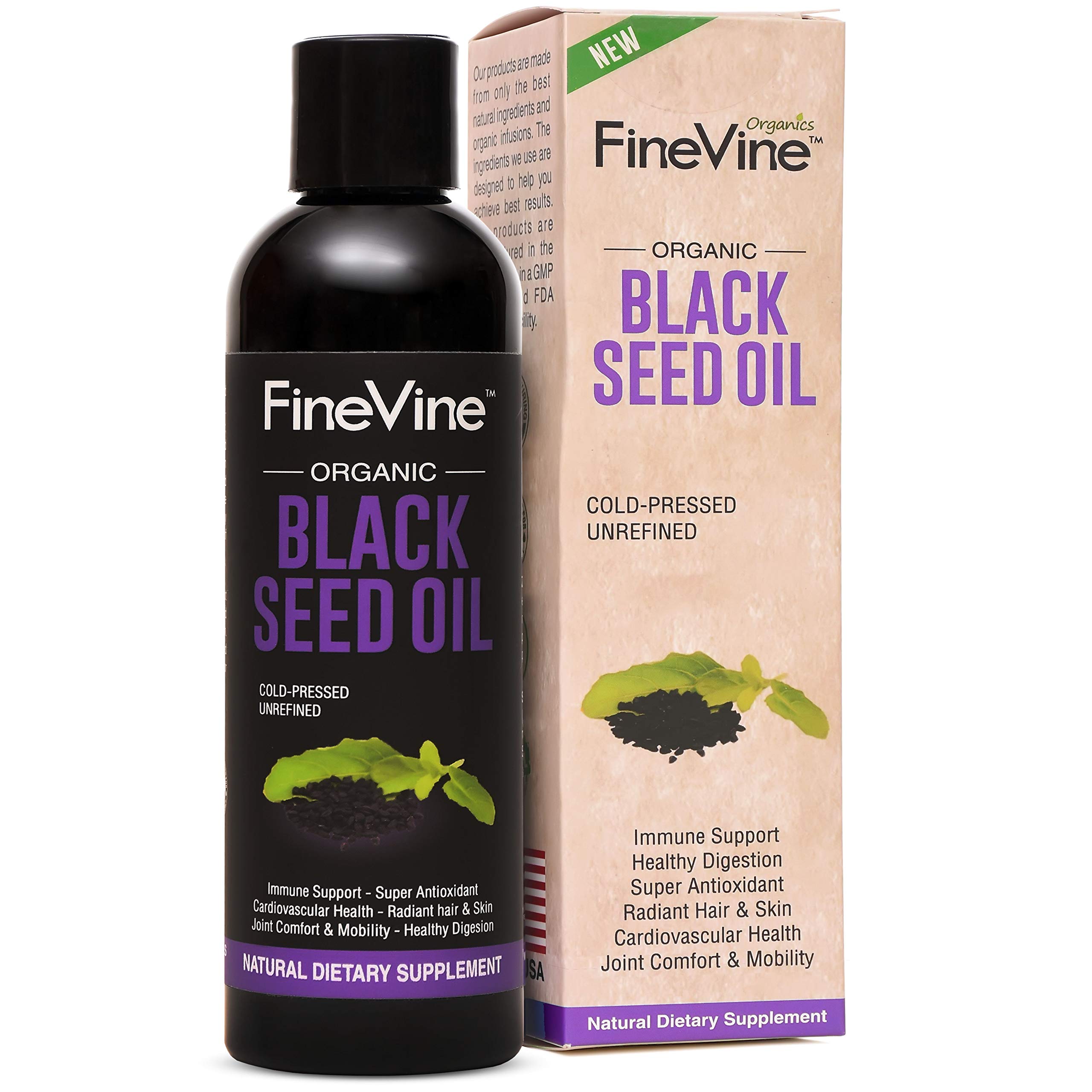 Pure Black Seed Oil 8oz| Black Seed Oil Organic Cold Pressed Helps Immune System, Joints & Digestion| Black Cumin Seed Oil Enhances Hair & Skin| Blackseed Oil Organic & Ve-gan| Nigella Sativa