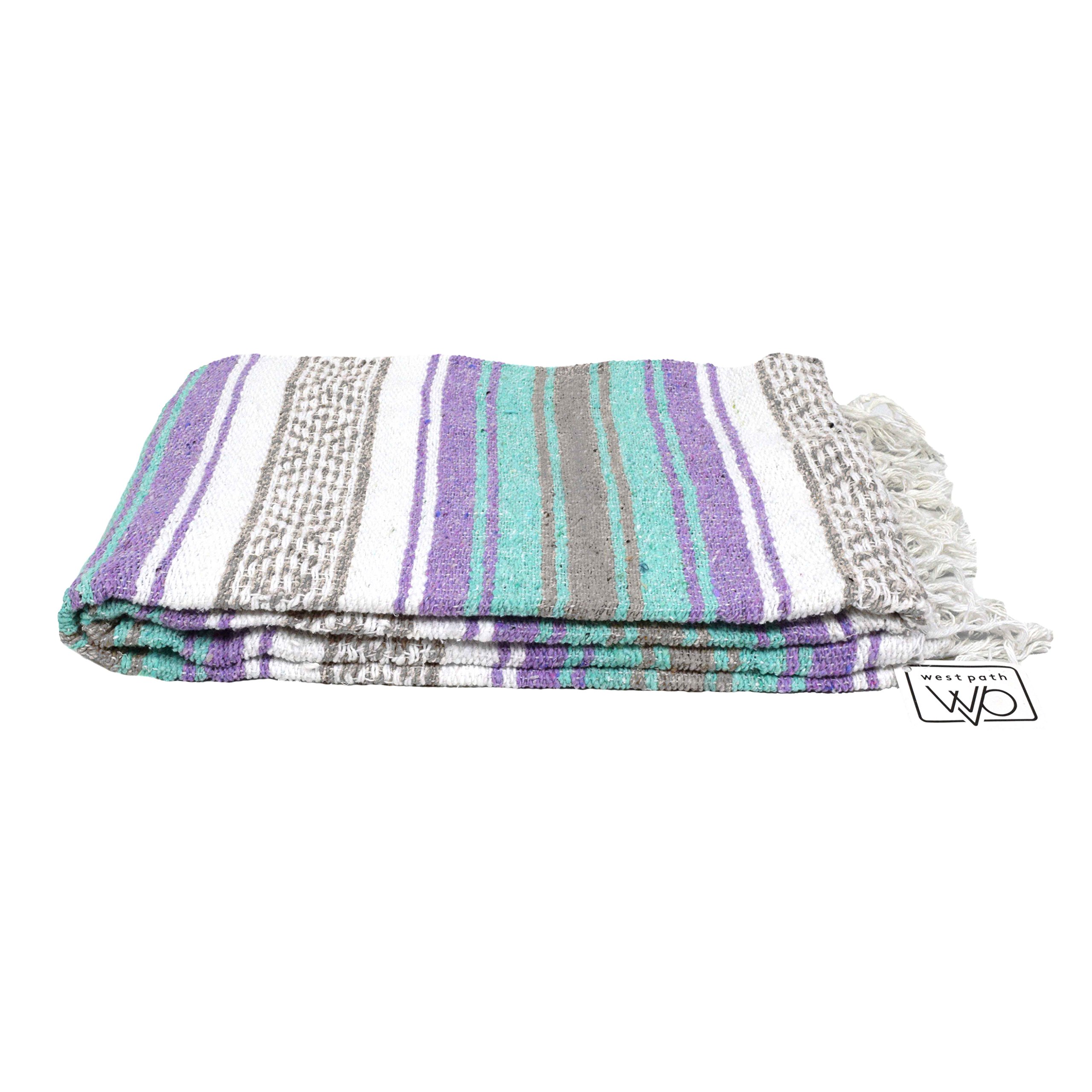 Open Road Goods Multi Color Mexican Falsa Blanket - Handwoven in Mexico