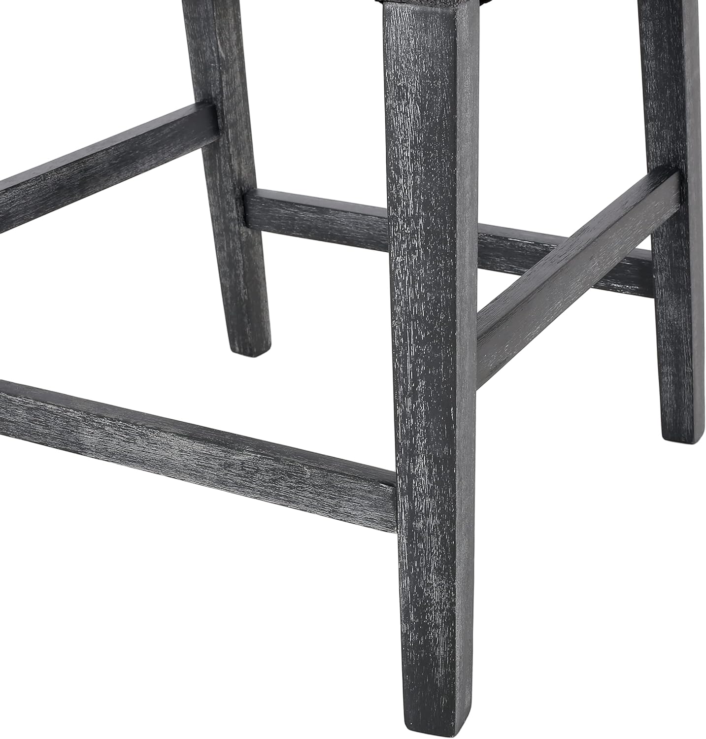 Christopher Knight Home Armga Fabric Upholstered Counter Stools Set of 2, Wooden Counter Height Barstool Set, Kitchen Island Bar Stool Chair, Dining Room Armchair Set, Charcoal Gray