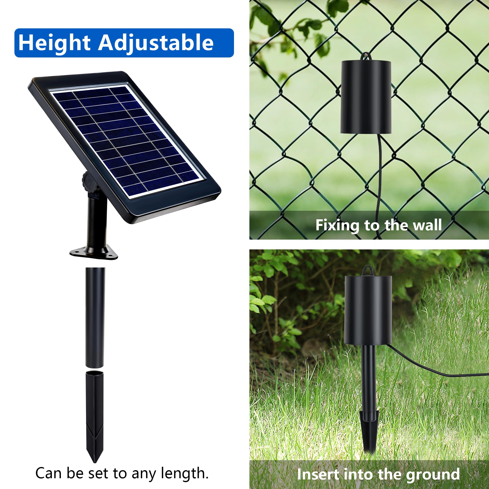 FLOWood Solarny napowietrzacz stawu, 4 W, 3 tryby pracy, pompa tlenowa do stawu z akumulatorem 2200 mAh, 54 l/h, 2 w 1, solarny napowietrzacz stawu z rurą tlenową i kamieniem pęcherzykowym do