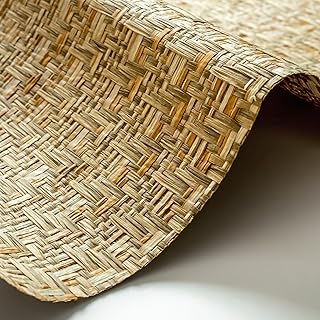 GoDear Design Faux Grasscloth Wallpaper for Bedroom Living Room, 100% Wood Pulp Textured Wall Covering Fabric for DIY, Home Décor Natural Woven Fabric, 23" W x 96" L Non-Pasted Paper, Velvet Bark