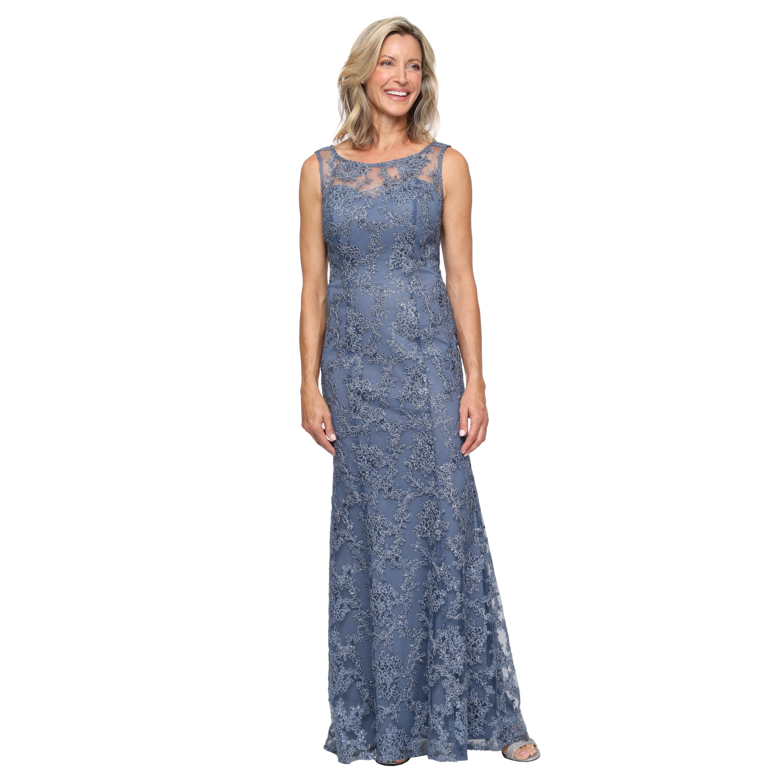 Photo 1 of Alex Evenings Women's Long Sleeveless Mother of the Bride Dress with Shawl (Petite and Regular Sizes), Blush, 4 US