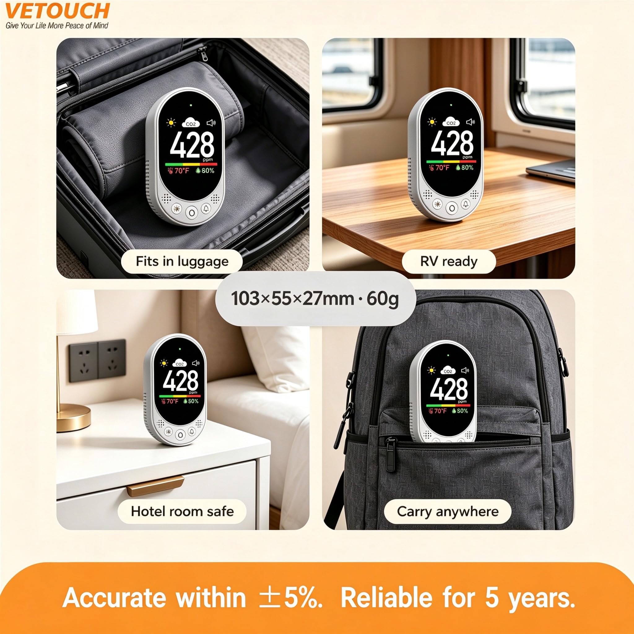 Plug-in CO2 Detector - Air Quality Monitor -9