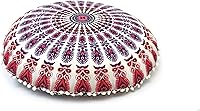 Vista 18 de CRAFT KALA Funda de almohada bohemia redonda grande de 32 pulgadas, funda de puf bohemia con mandala, funda de almohada de meditación, funda