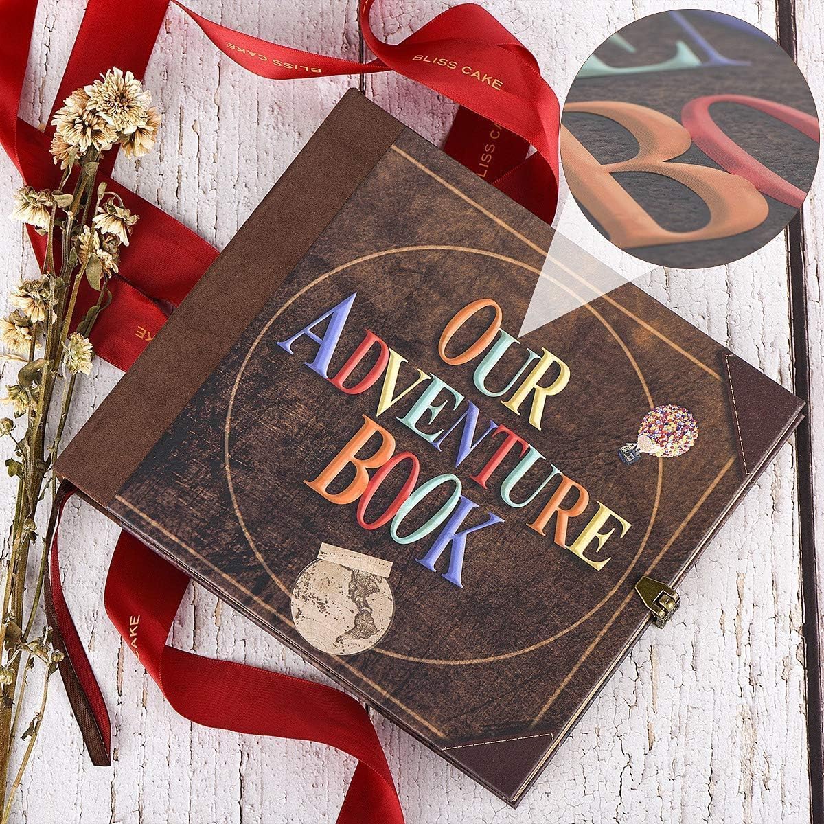 Abenteuerbuch, 148-seitiges DIY-Scrapbook mit geprägtem Briefeinband, Retro-Stil, perfektes Reisetagebuch und Erinnerungsalbum für Paare, inspiriert von der "Up"-Saga, ideal für Jubiläen und