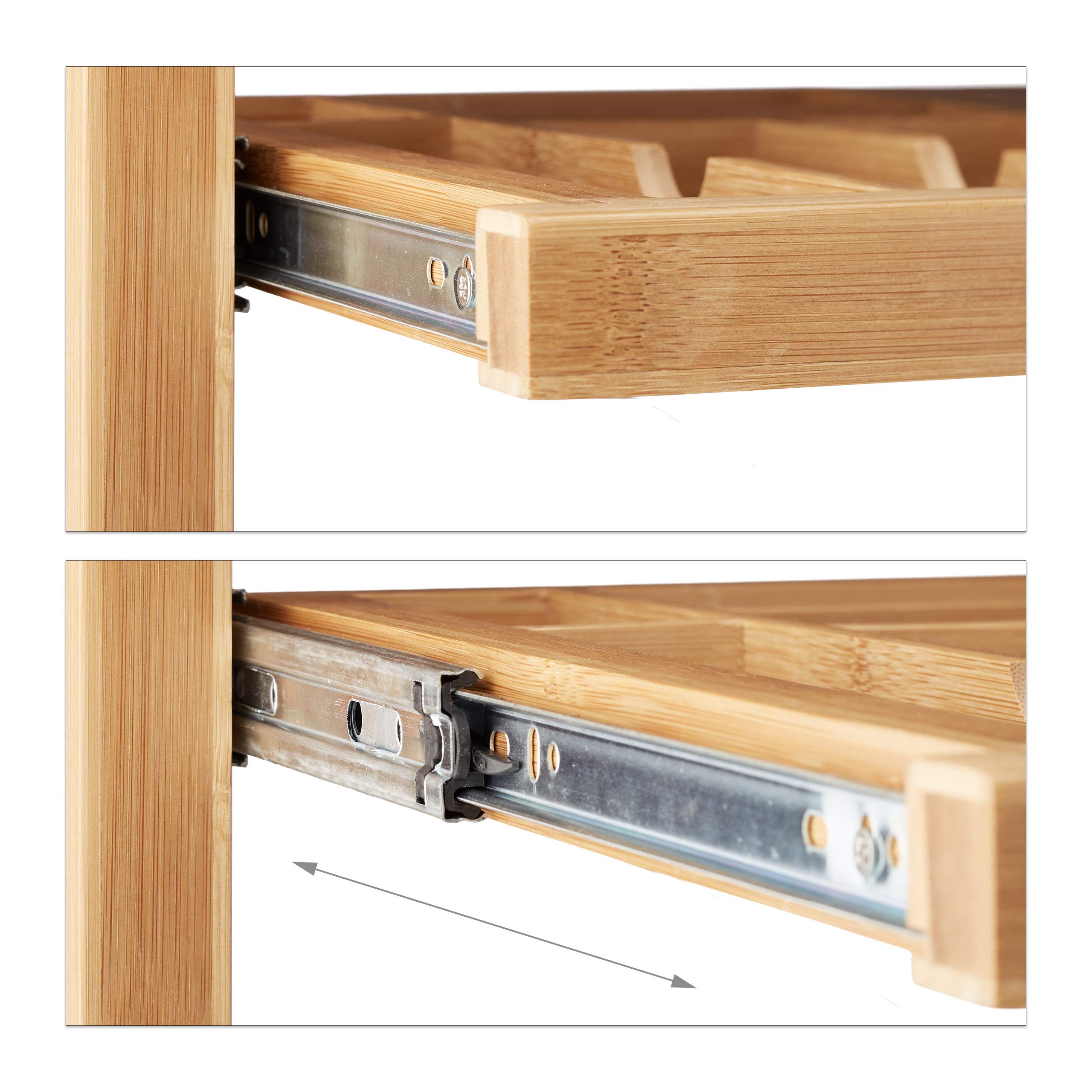 Relaxdays 10020277 Bureau informatique table ordinateur en bambou moderne emplacement clavier HxlxP: 76,5 x 106,5 x 55,5 cm, nature