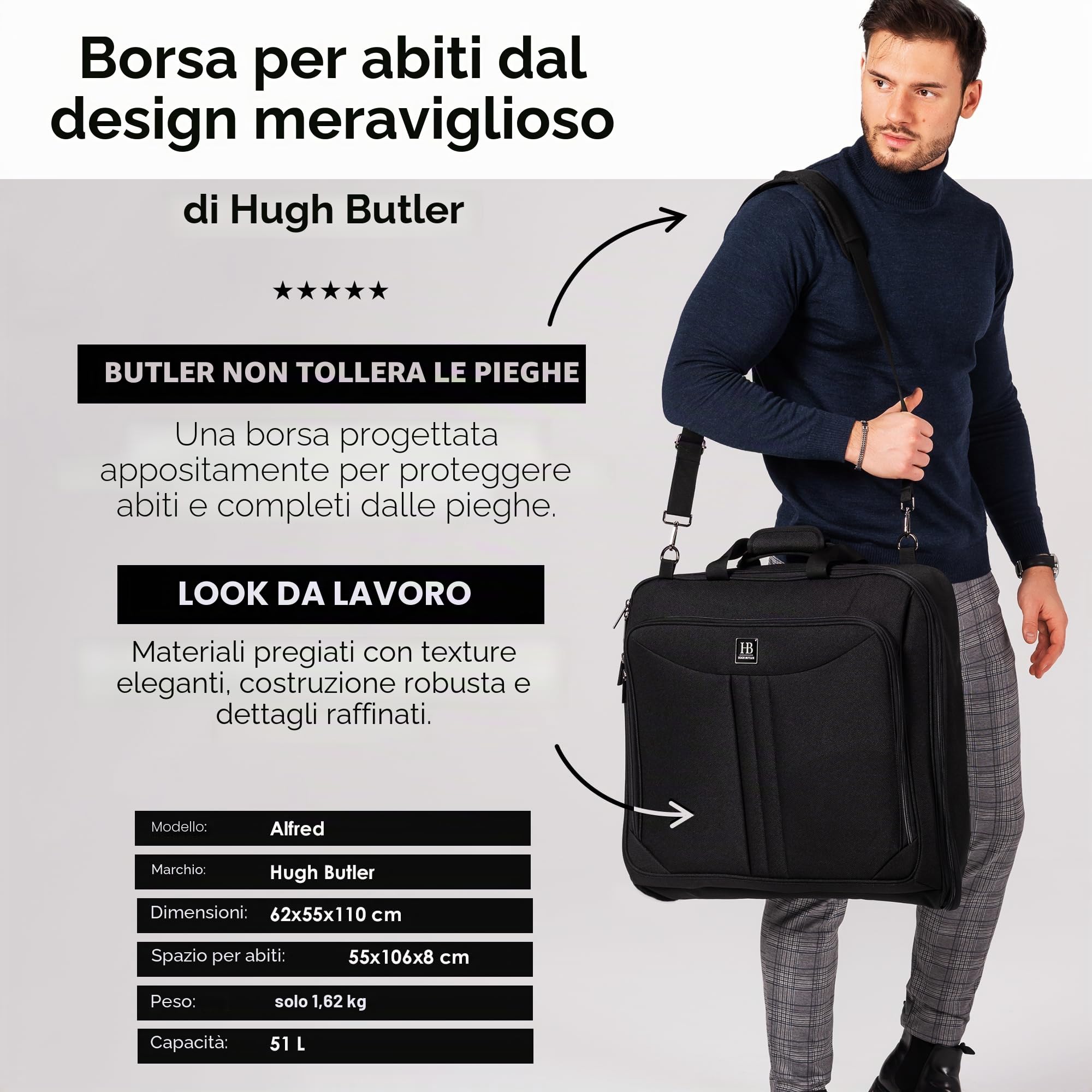 Borsa porta abiti da uomo, borse per abiti da viaggio per abiti 3XL, copertura per un uomo d'affari, borsa per bagagli, vestiti senza pieghe