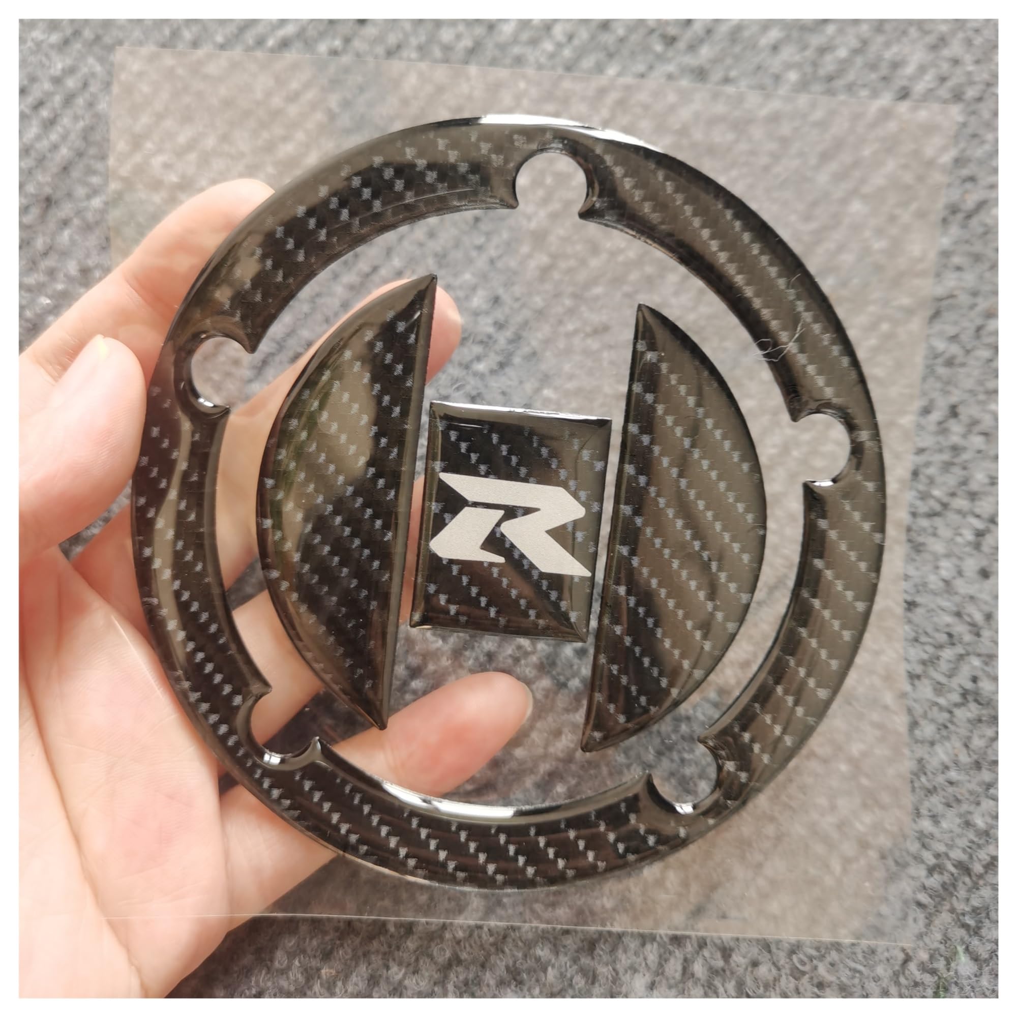 for S&uzuki for GSXR for GSX-R 600 750 1000 GSX1300R SV1000 SV650 Motorcycle Decal Carbon Fiber Fuel Tank Cover Cap Sticker(2 White)