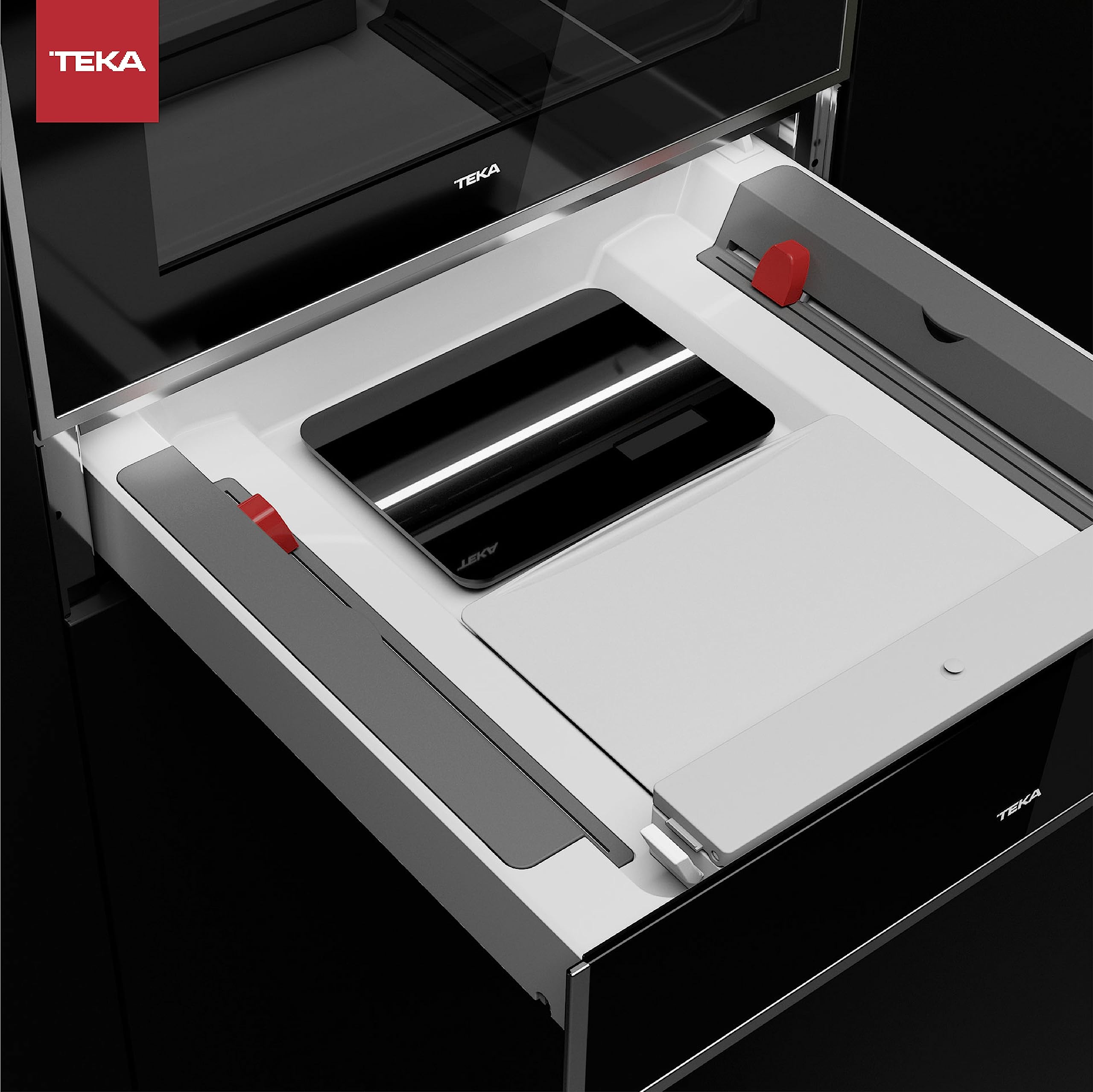 Teka VS 152 GS - Envasadora al Vacío, con Báscula de Cocina y Auto-Cierre, Soporte para Rollos de Papel, Cierre Suave, Cubierta Protectora, Color Cristal Negro
