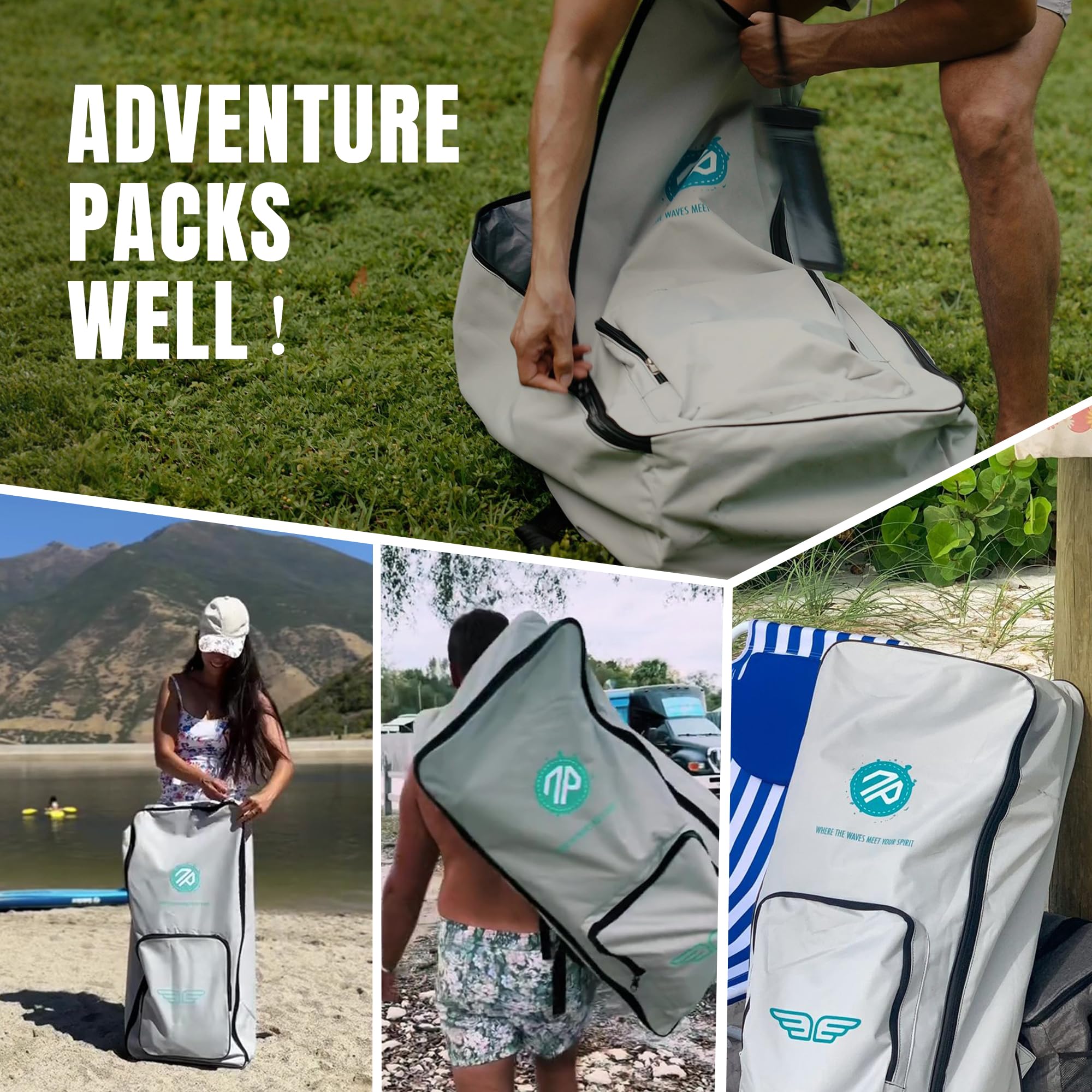 niphean Sac à dos de planche à pagaie avec bretelles plus larges, sac de planche à pagaie gonflable extra grande capacité de 100 L, sac de planche à pagaie avec support ergonomique pour un transport