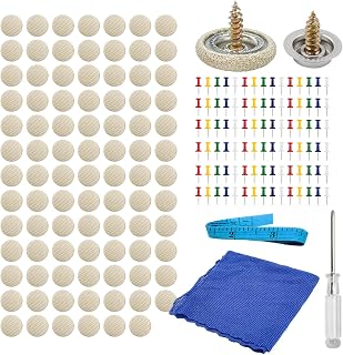 90PCS Car Roof Headliner Repair Kit, Auto Roof Snap Rivets Retainer Fixed Buckle with Installation Tool, Universal Repair Buttons for Vehicle Interior Ceiling Cloth Fixing (Beige Grid)