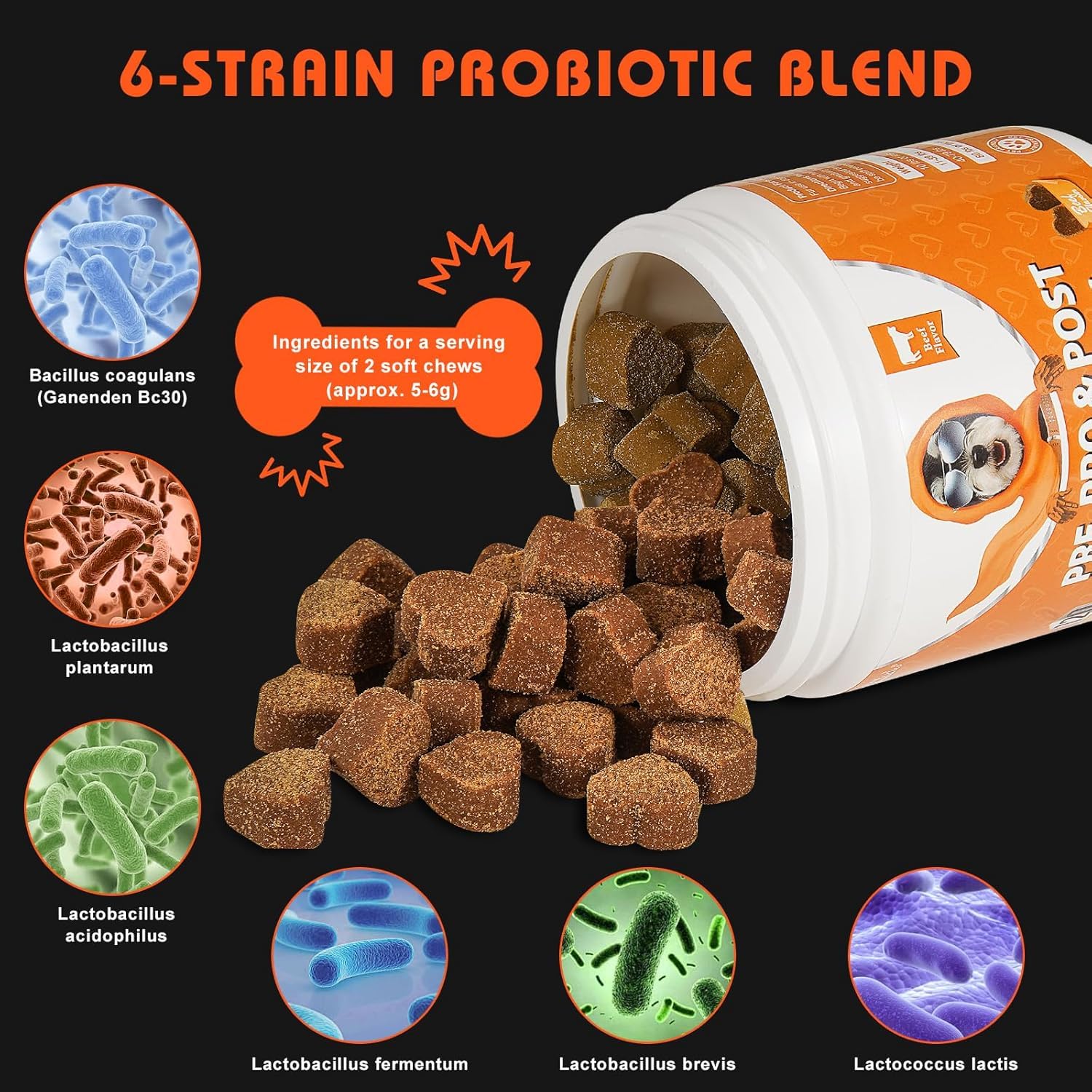 Bailey & buddies Probiotiques Chien Digestion & Système Immunitaire | Compléments Alimentaires Premium pour Chiens | Oméga 3, Probiotiques | Marque UK | 300g