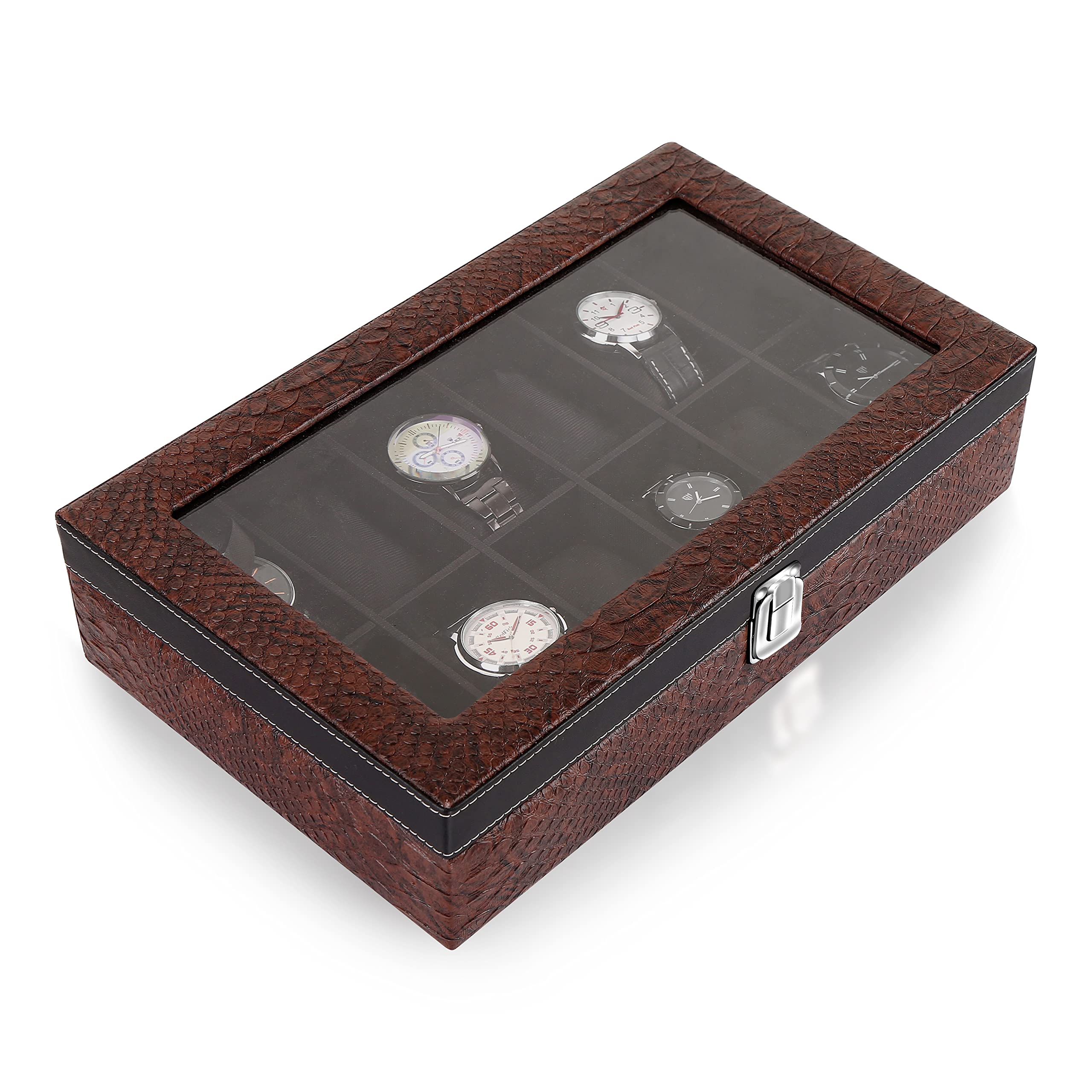 ANAV PU Leather Watch Box Wrist Watch Case Watch storage 4